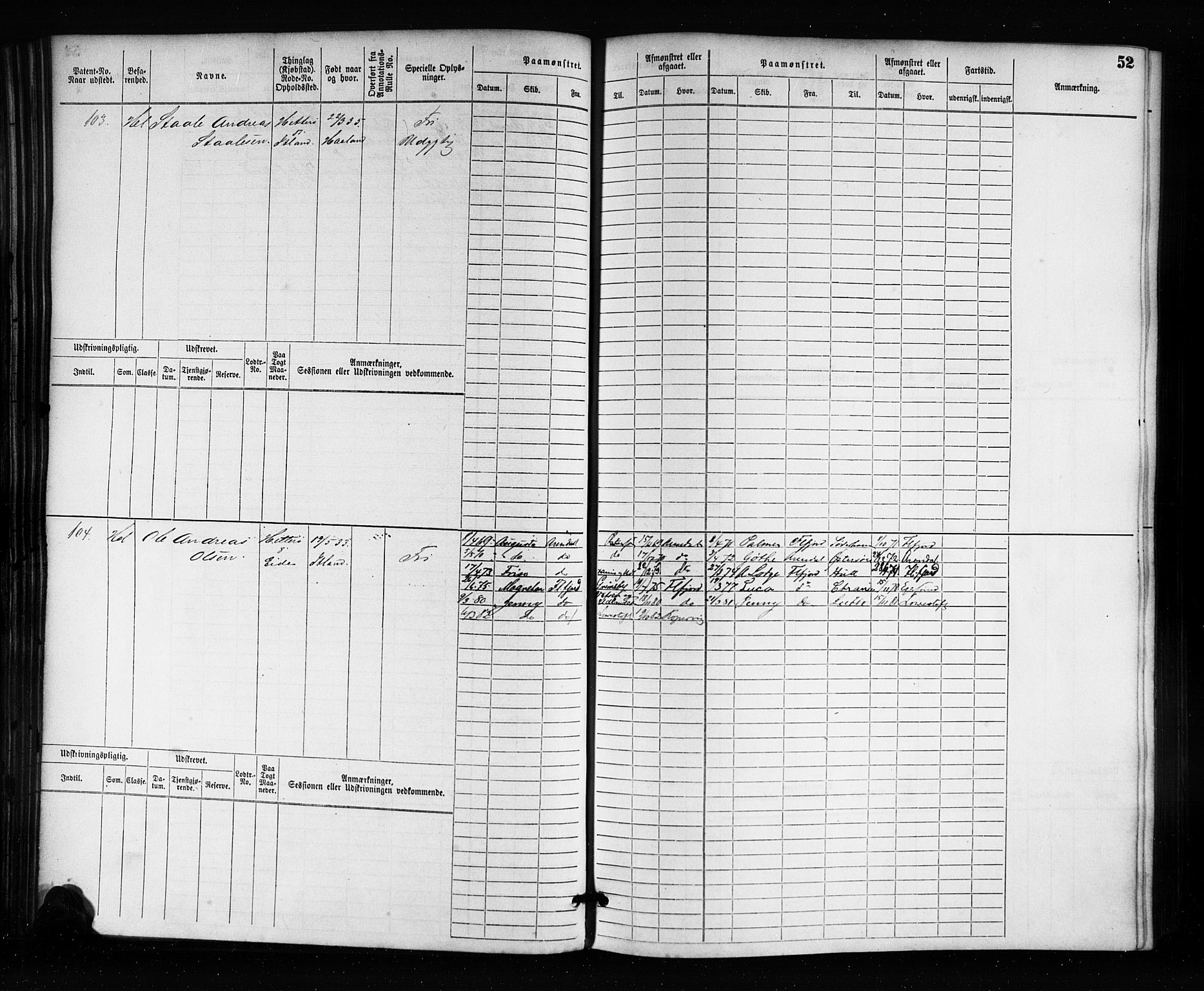 Flekkefjord mønstringskrets, SAK/2031-0018/F/Fb/L0001: Hovedrulle nr 1-764, N-4, 1868-1900, s. 53