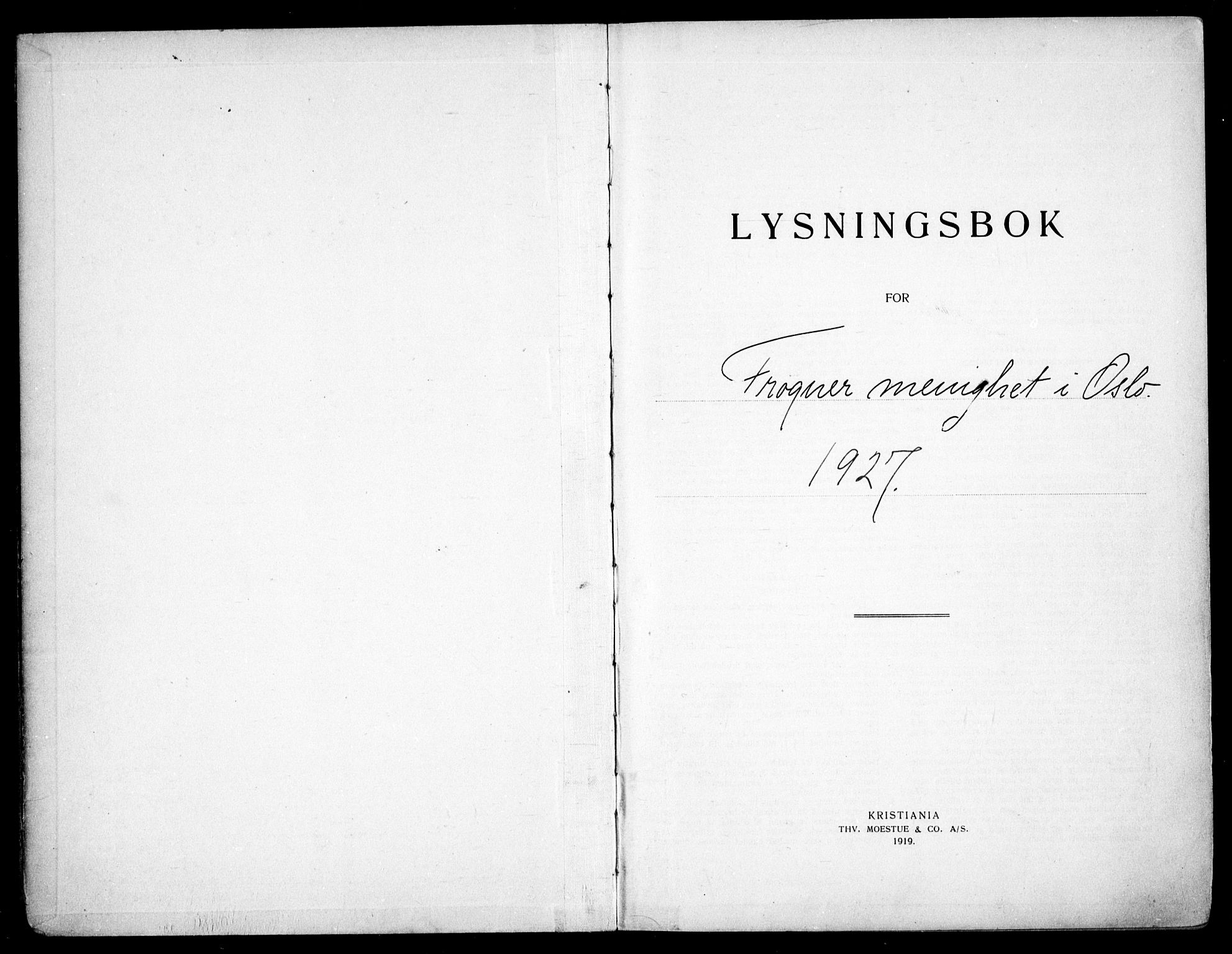 Frogner prestekontor Kirkebøker, SAO/A-10886/H/Ha/L0007: Lysningsprotokoll nr. 7, 1927-1934