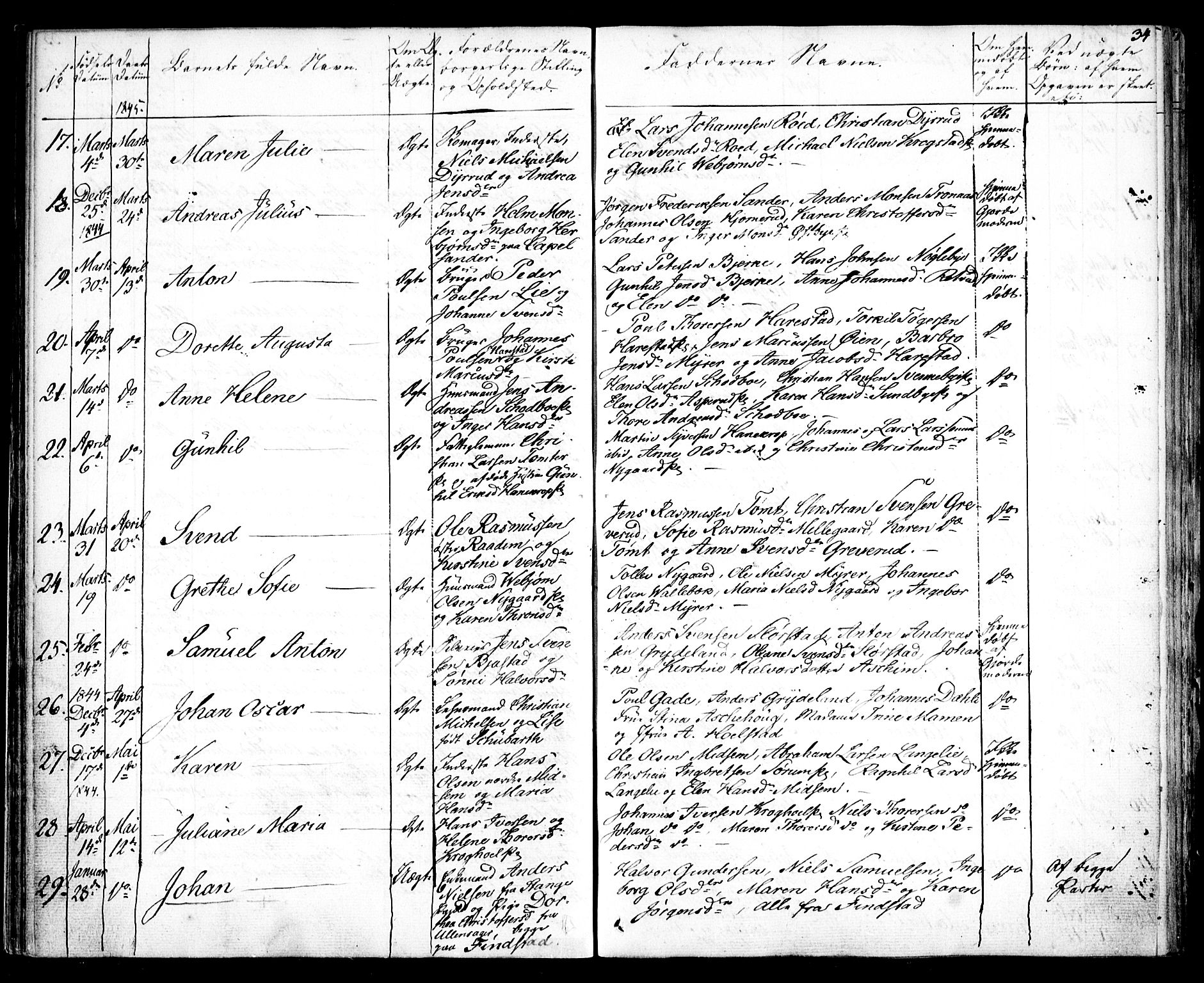 Kråkstad prestekontor Kirkebøker, AV/SAO-A-10125a/F/Fa/L0005: Ministerialbok nr. I 5, 1837-1847, s. 34