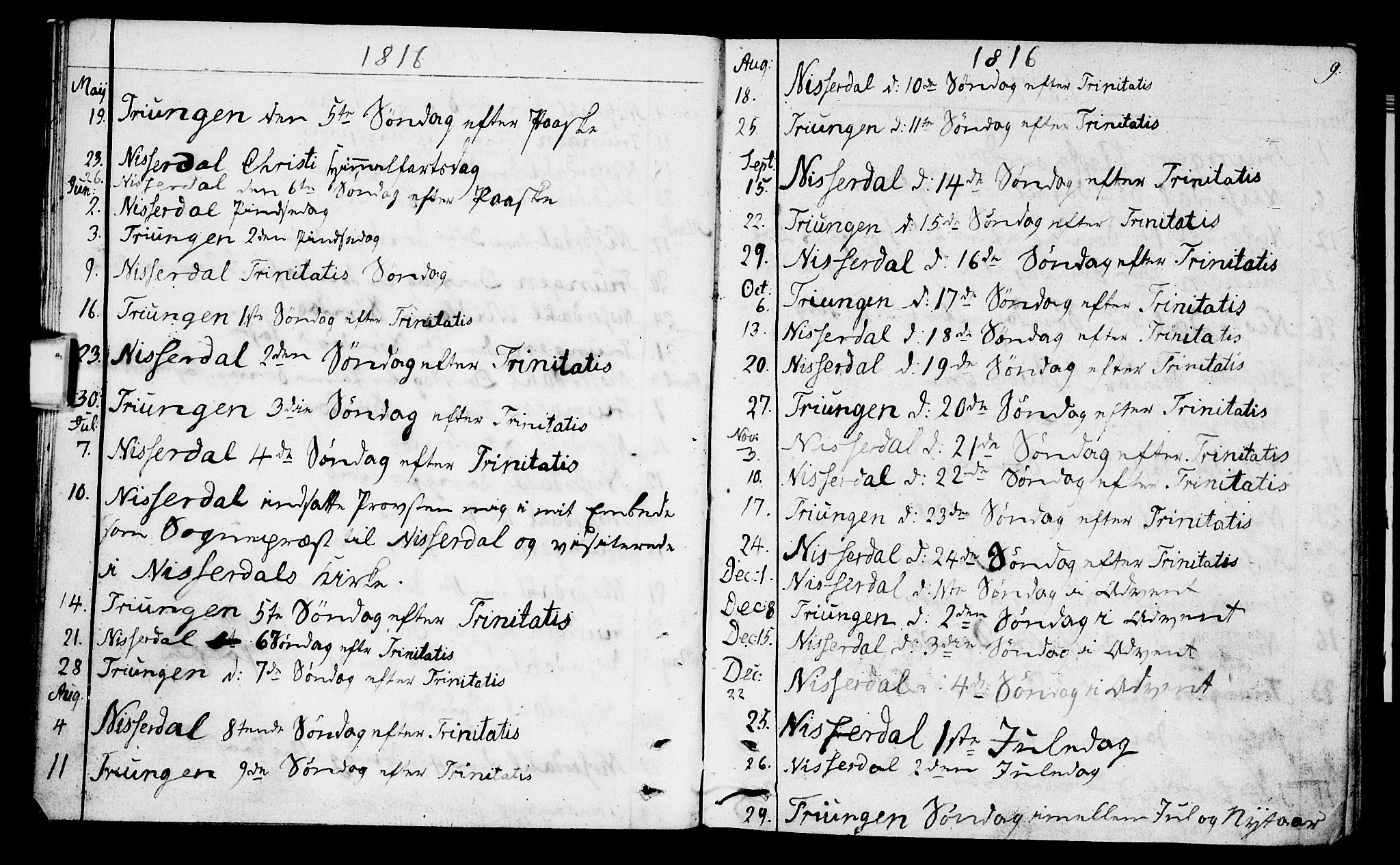 Nissedal kirkebøker, SAKO/A-288/F/Fa/L0001: Ministerialbok nr. I 1, 1811-1814, s. 9