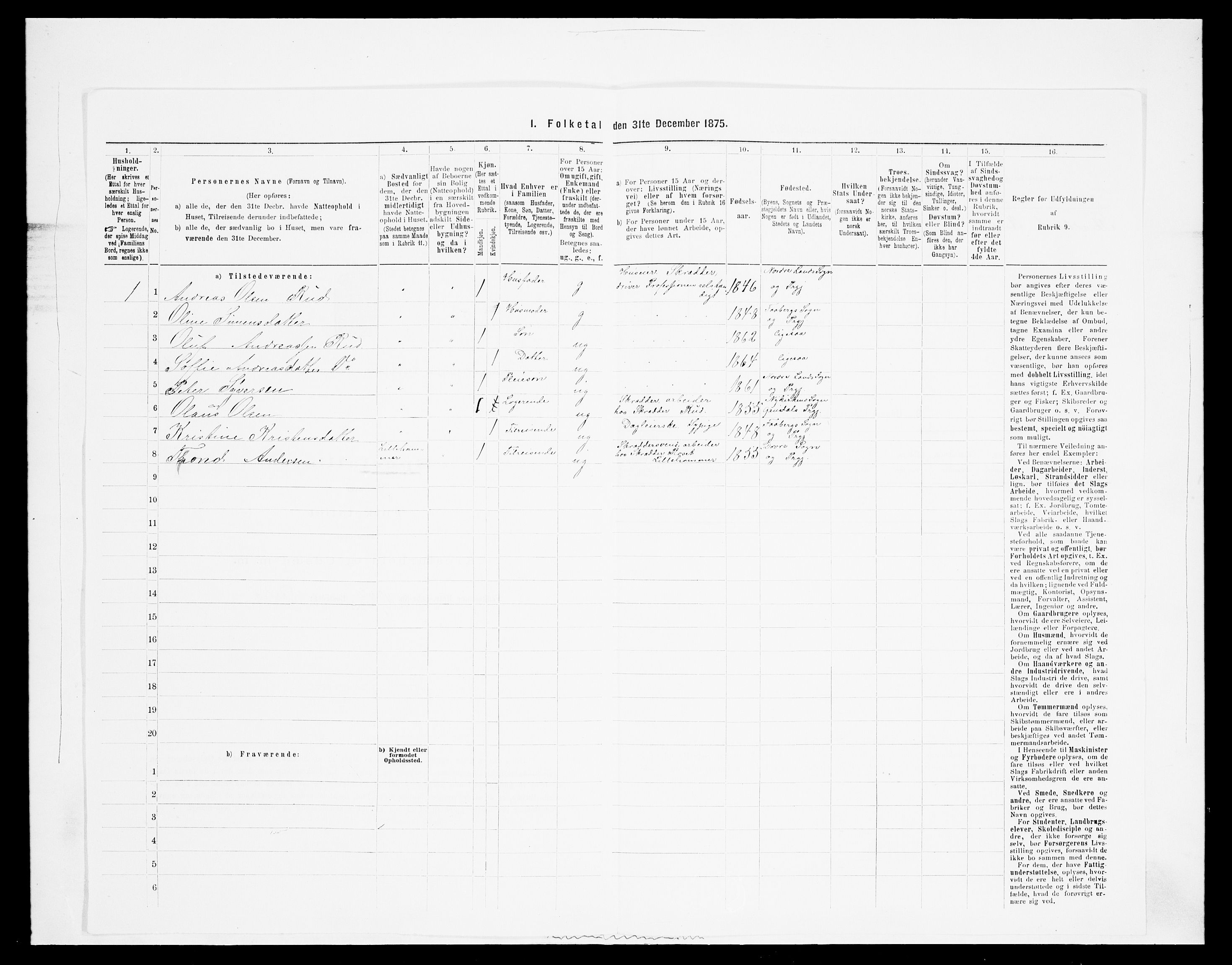 SAH, Folketelling 1875 for 0524L Fåberg prestegjeld, Fåberg sokn og Lillehammer landsokn, 1875, s. 828