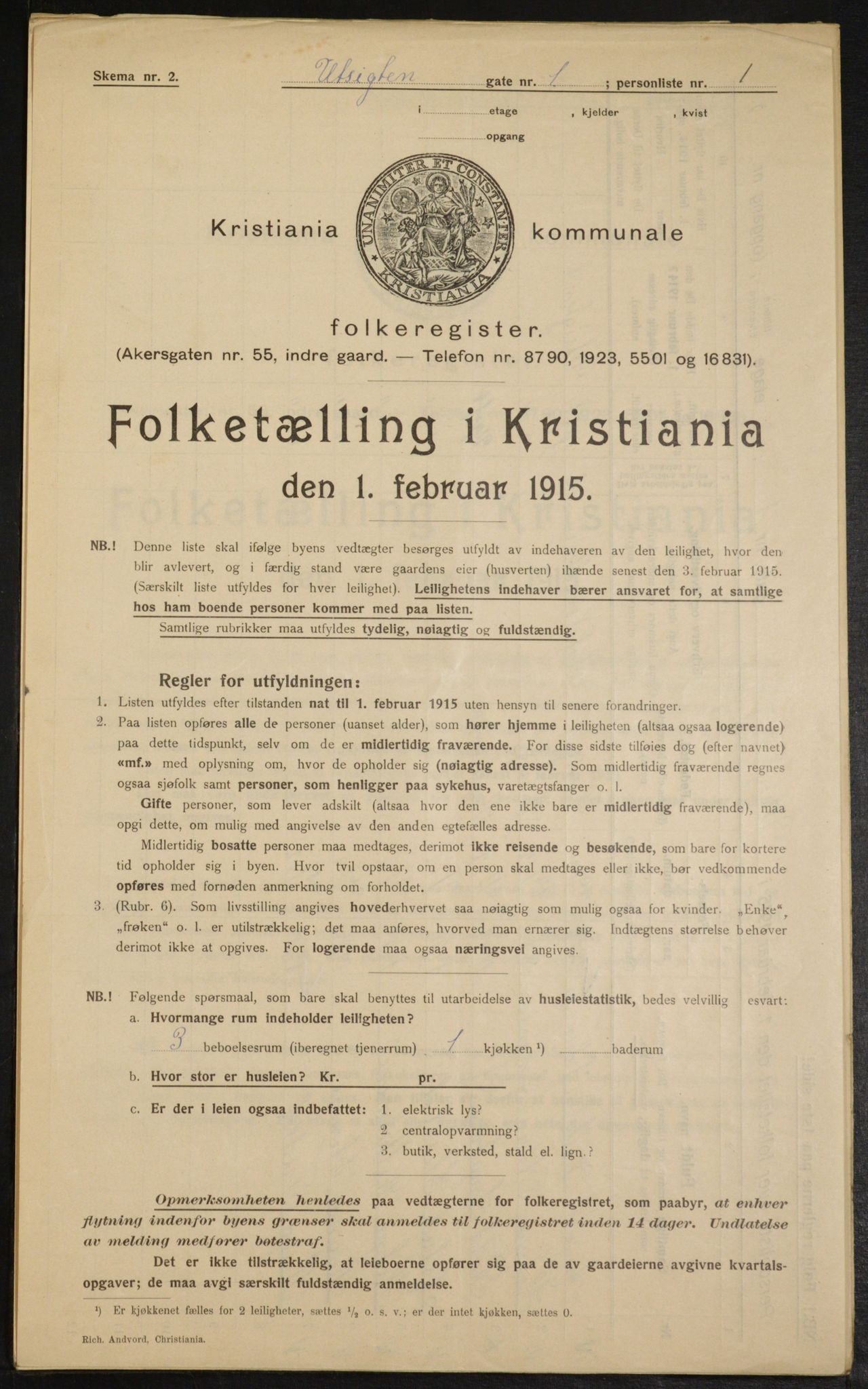 OBA, Kommunal folketelling 1.2.1915 for Kristiania, 1915, s. 121954