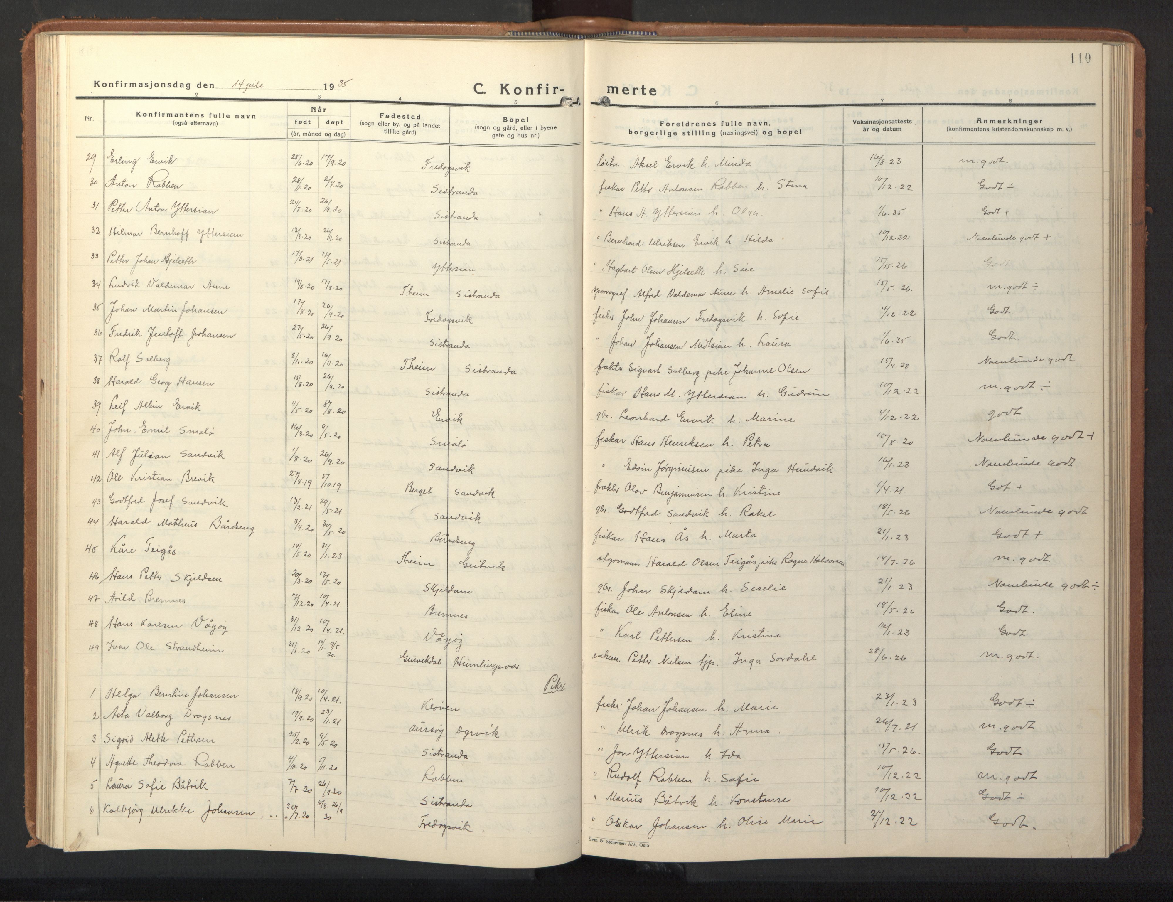 Ministerialprotokoller, klokkerbøker og fødselsregistre - Sør-Trøndelag, SAT/A-1456/640/L0590: Klokkerbok nr. 640C07, 1935-1948, s. 110