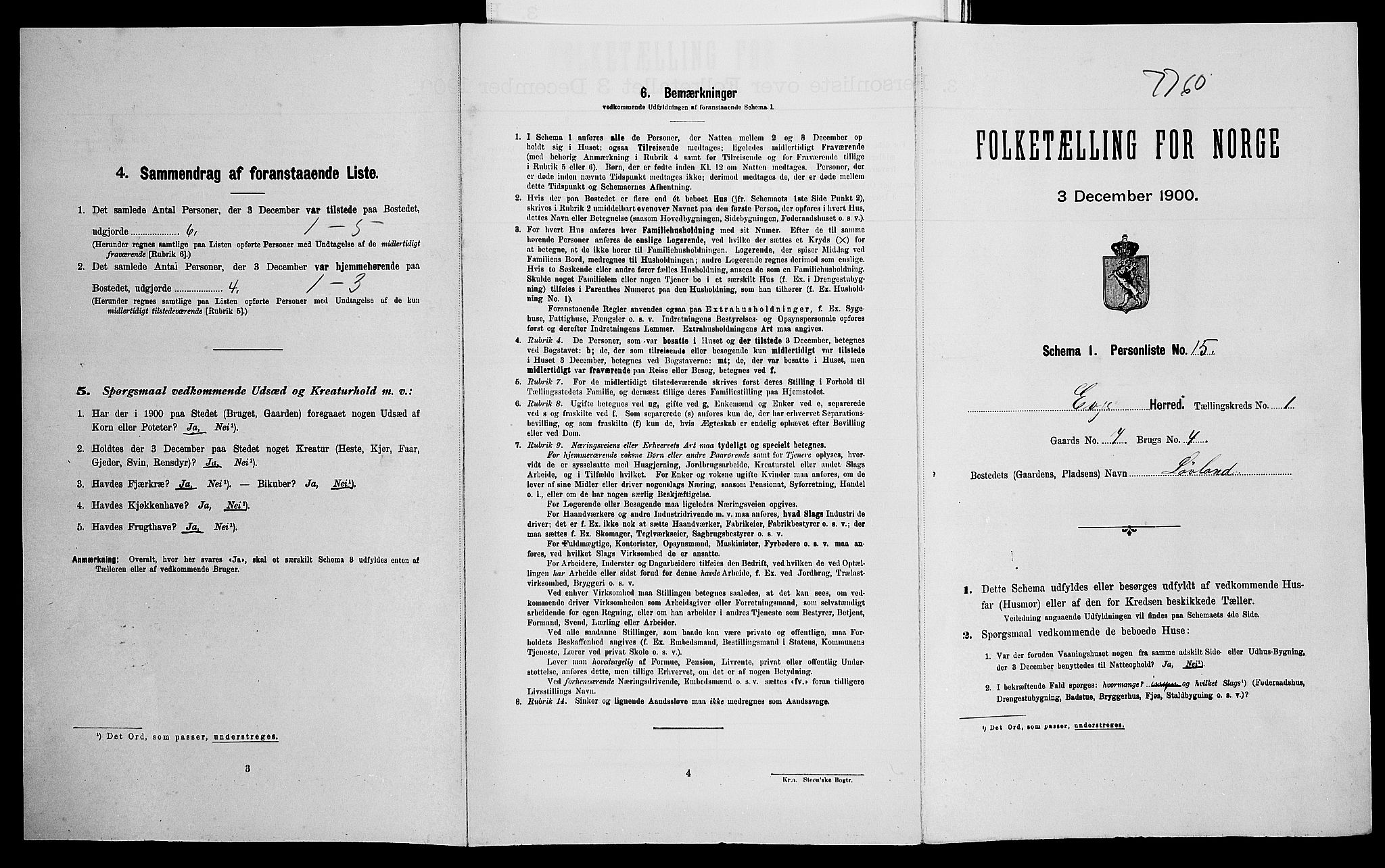 SAK, Folketelling 1900 for 0937 Evje herred, 1900, s. 73