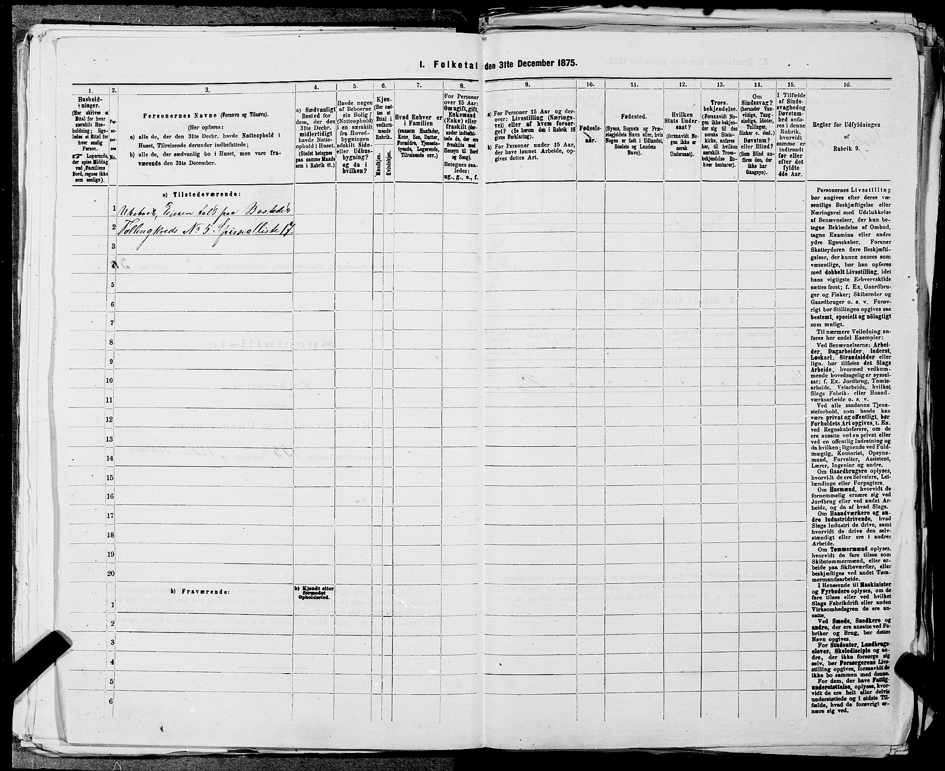 SAST, Folketelling 1875 for 1150L Skudenes prestegjeld, Falnes sokn, Åkra sokn og Ferkingstad sokn, 1875, s. 773