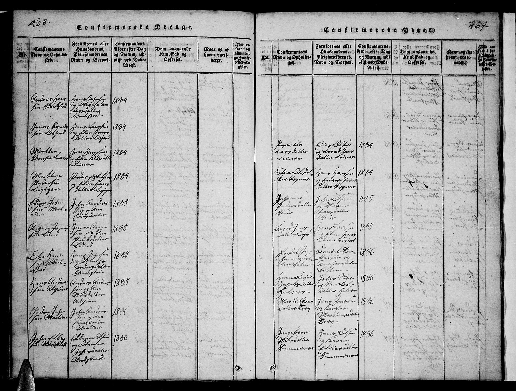 Ministerialprotokoller, klokkerbøker og fødselsregistre - Nordland, AV/SAT-A-1459/857/L0826: Klokkerbok nr. 857C01, 1821-1852, s. 468-469