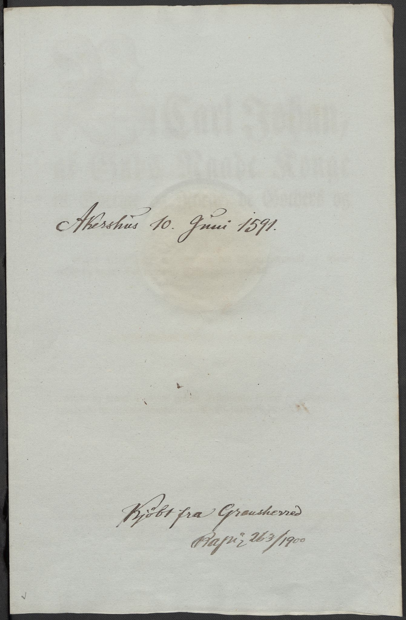 Riksarkivets diplomsamling, AV/RA-EA-5965/F02/L0093: Dokumenter, 1591, s. 99