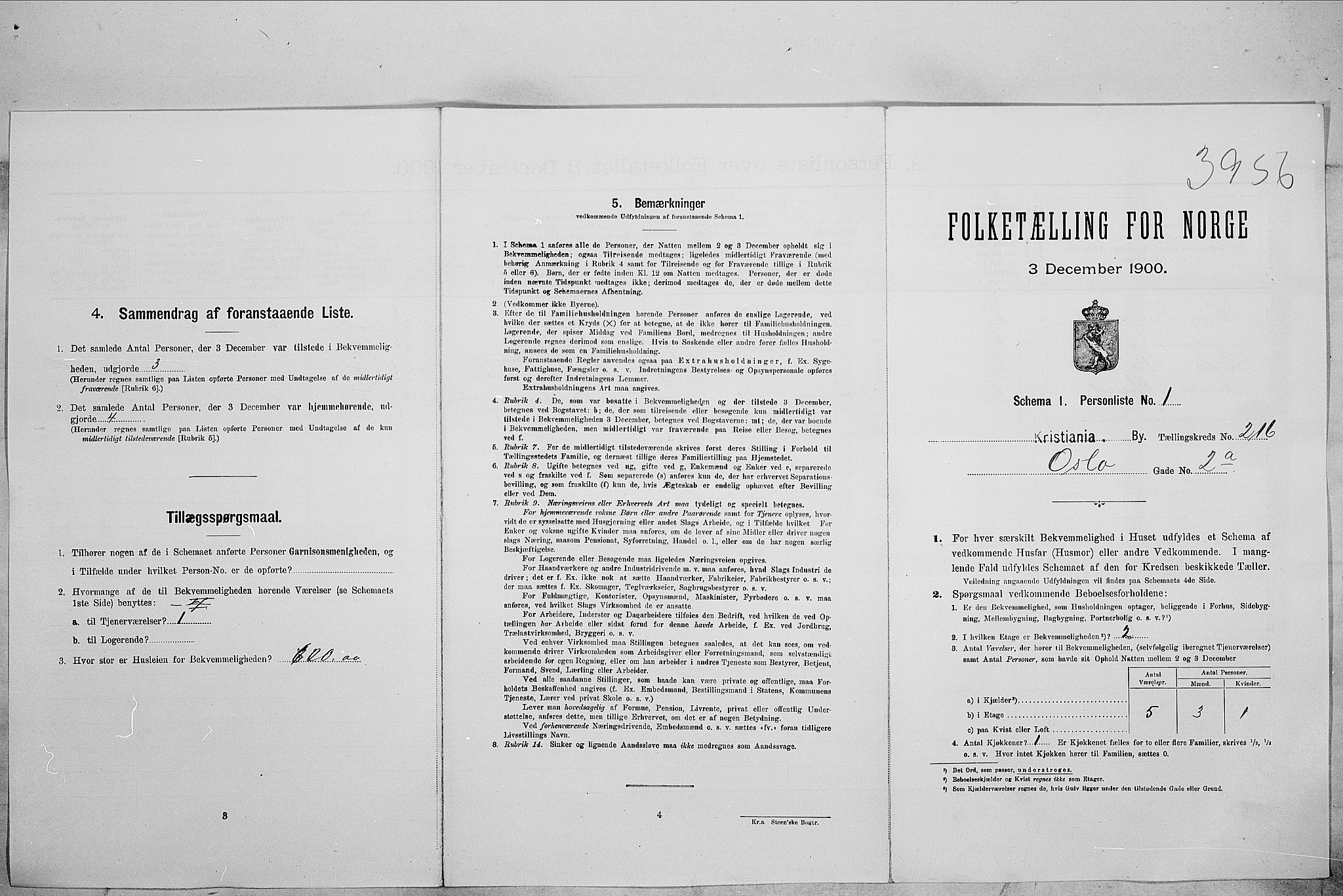 SAO, Folketelling 1900 for 0301 Kristiania kjøpstad, 1900, s. 69316