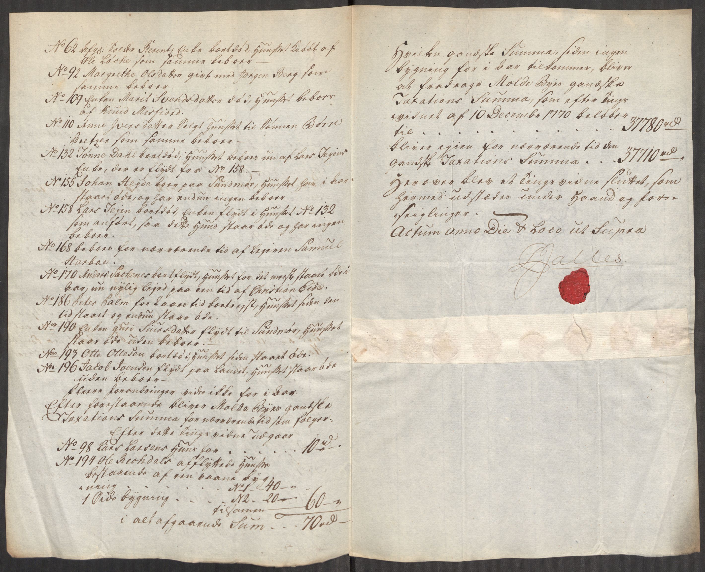 Kommersekollegiet, Brannforsikringskontoret 1767-1814, AV/RA-EA-5458/F/Fa/L0039/0002: Molde / Dokumenter, 1767-1817