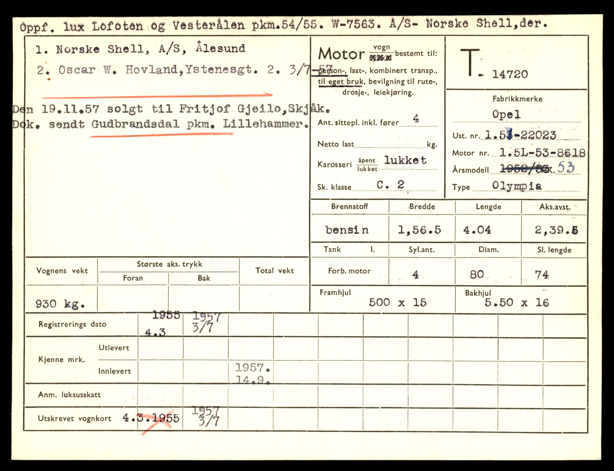 Møre og Romsdal vegkontor - Ålesund trafikkstasjon, AV/SAT-A-4099/F/Fe/L0047: Registreringskort for kjøretøy T 14580 - T 14720, 1927-1998, s. 3271