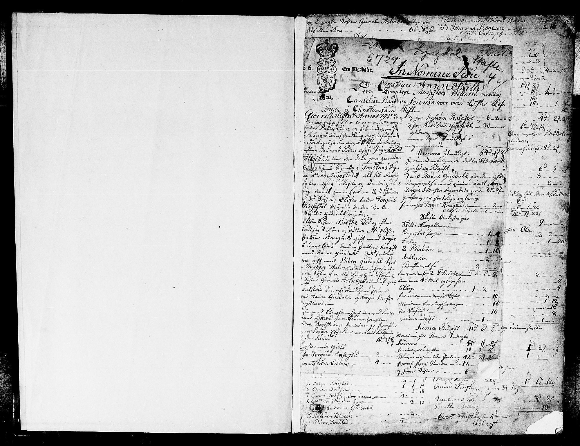 Lister sorenskriveri, AV/SAK-1221-0003/H/Hc/L0046: Skifteprotokoll nr 36c med register, 1792-1829, s. 0b-1a