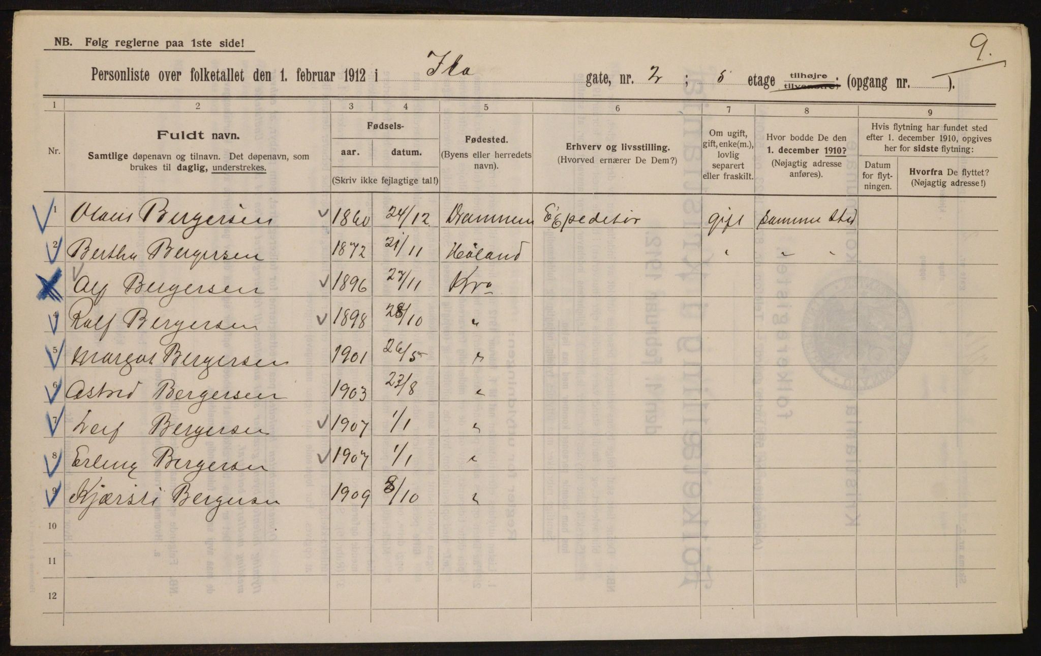 OBA, Kommunal folketelling 1.2.1912 for Kristiania, 1912, s. 43534