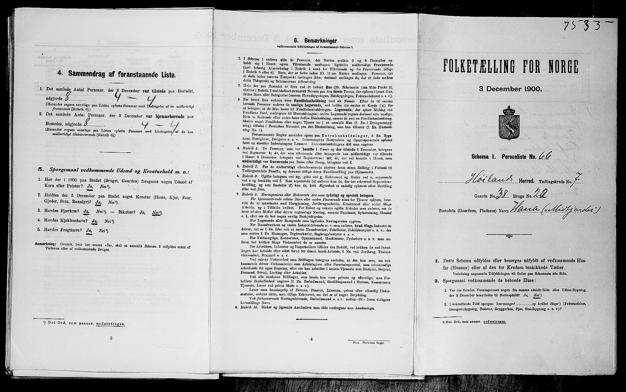SAST, Folketelling 1900 for 1123 Høyland herred, 1900, s. 726
