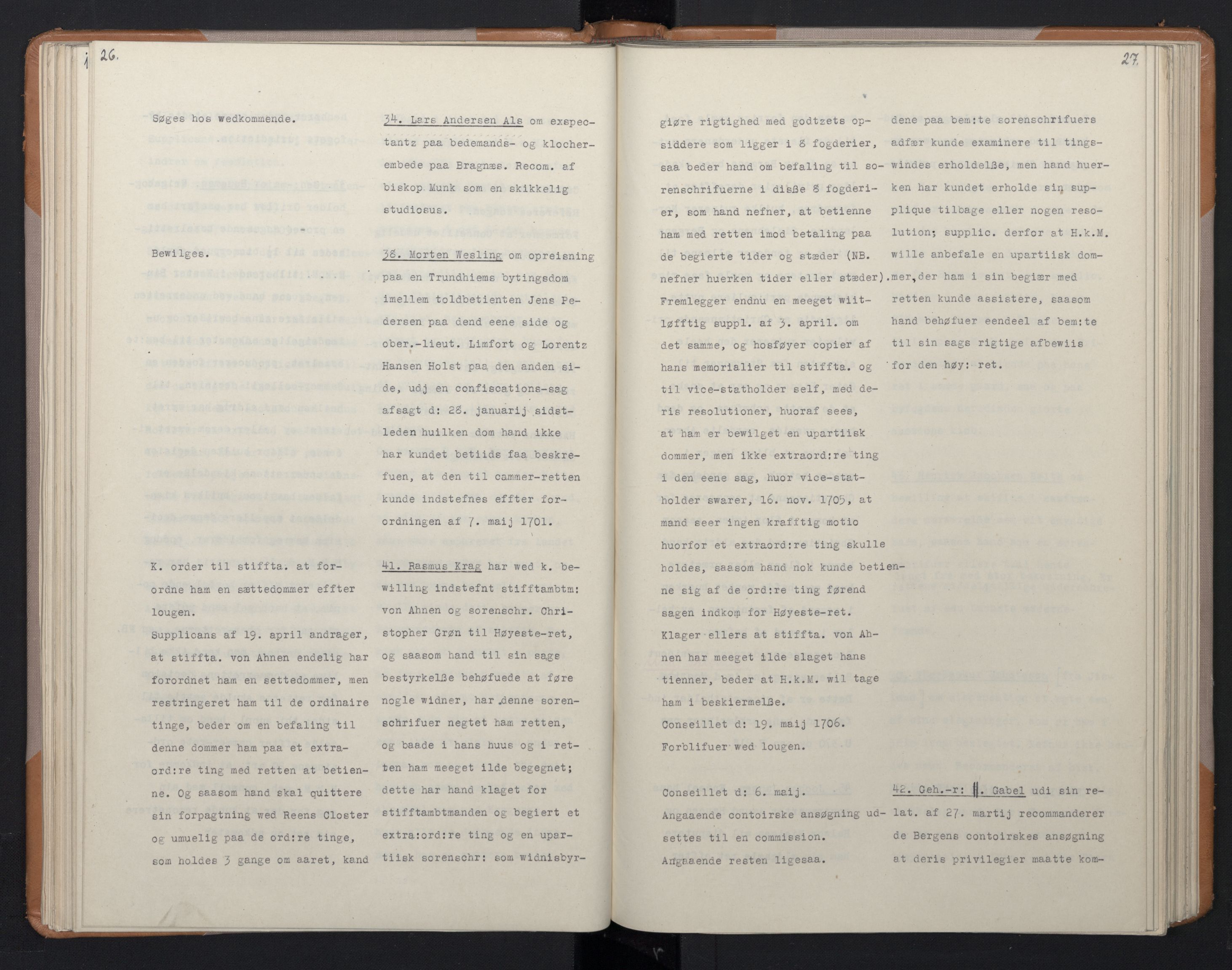 Avskriftsamlingen, AV/RA-EA-4022/F/Fa/L0074: Supplikker, 1706, s. 74
