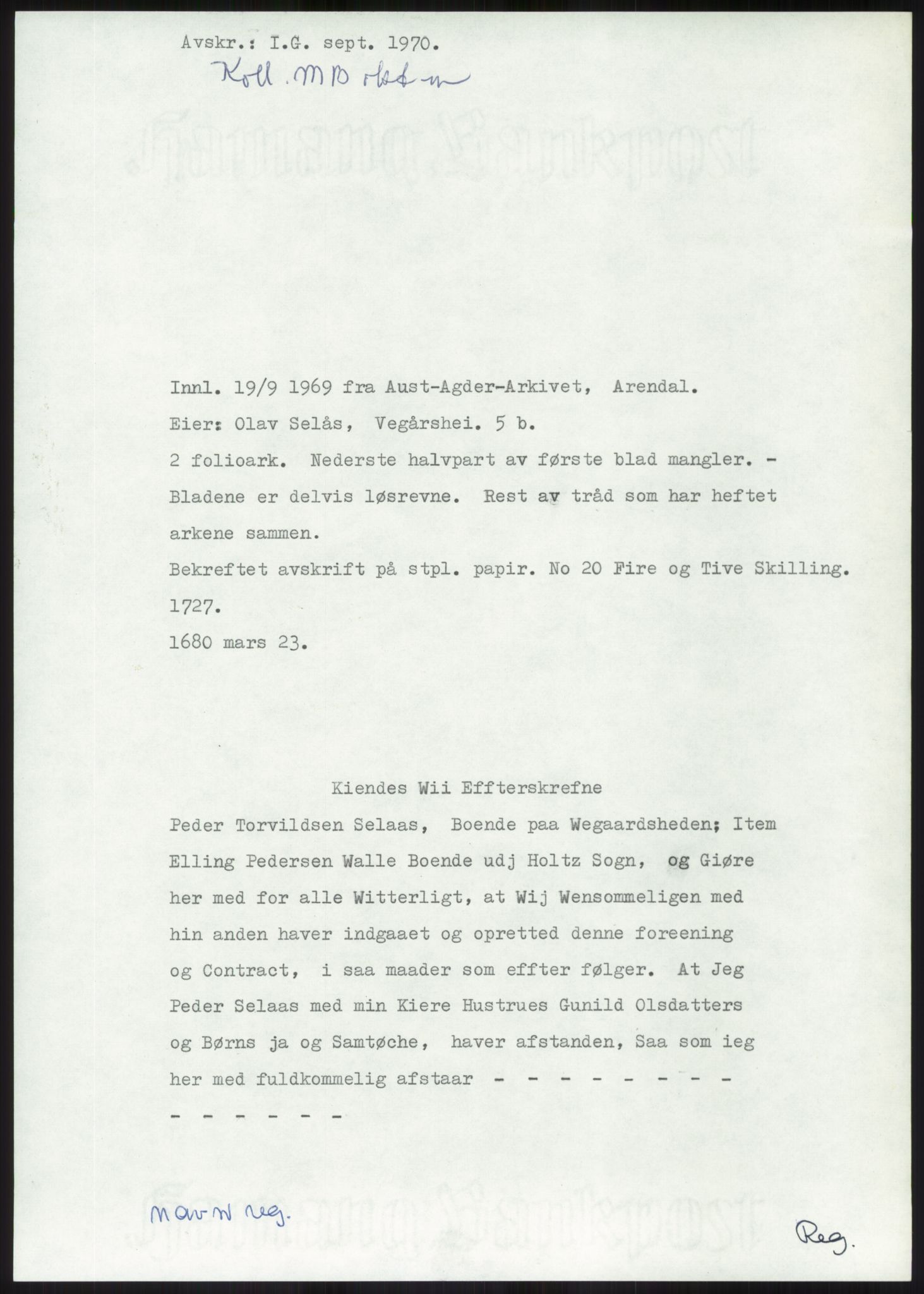 Samlinger til kildeutgivelse, Diplomavskriftsamlingen, AV/RA-EA-4053/H/Ha, s. 1965