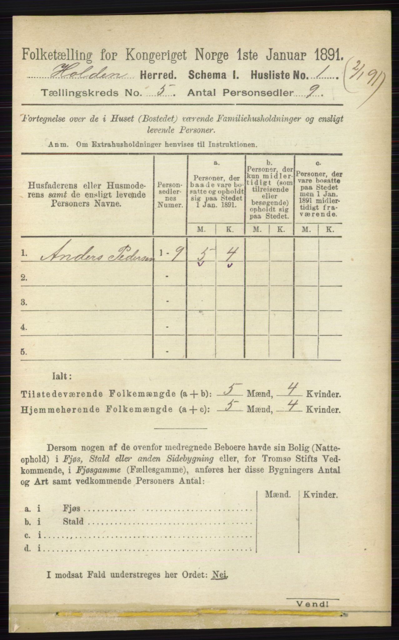 RA, Folketelling 1891 for 0819 Holla herred, 1891, s. 2728