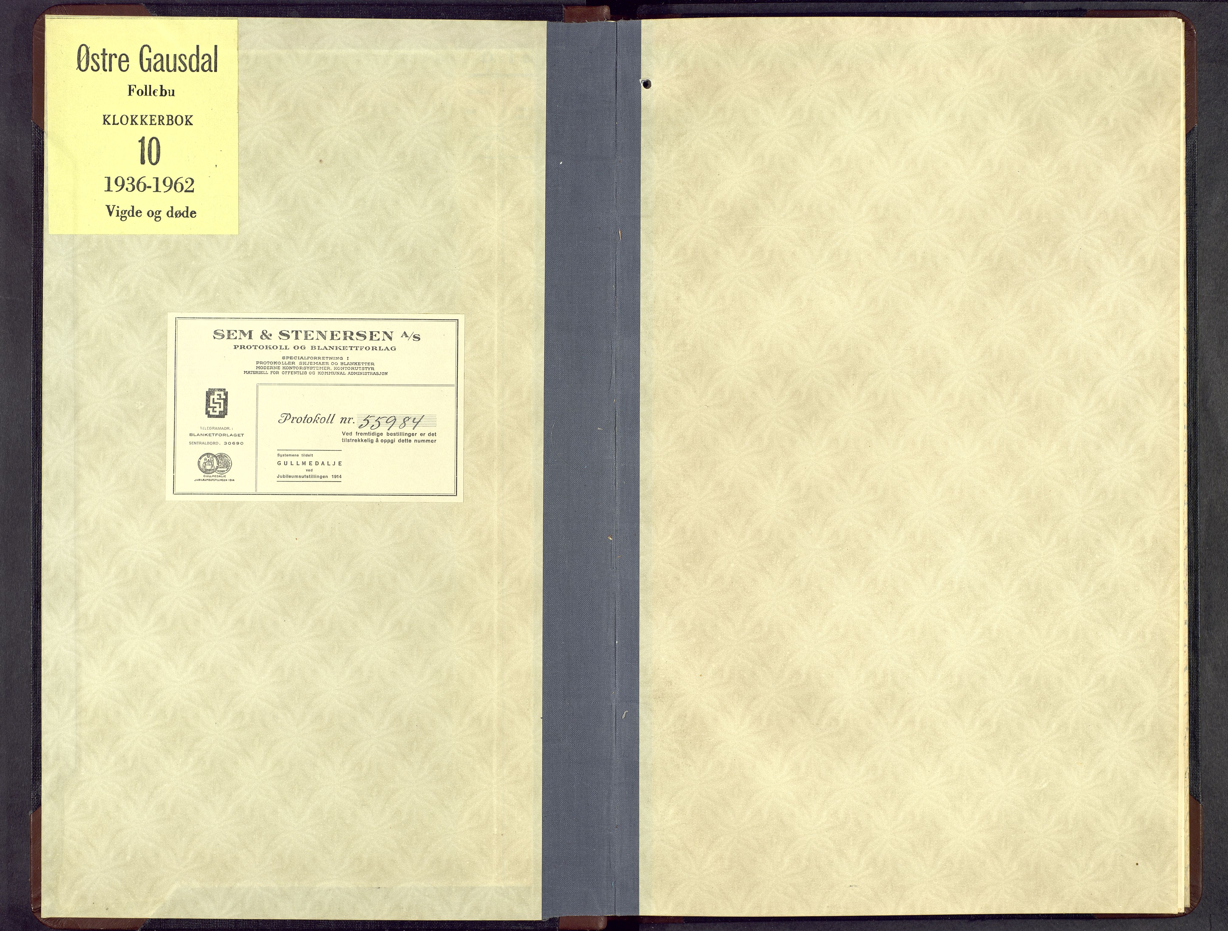 Østre Gausdal prestekontor, AV/SAH-PREST-092/H/Ha/Hab/L0010: Klokkerbok nr. 10, 1936-1962