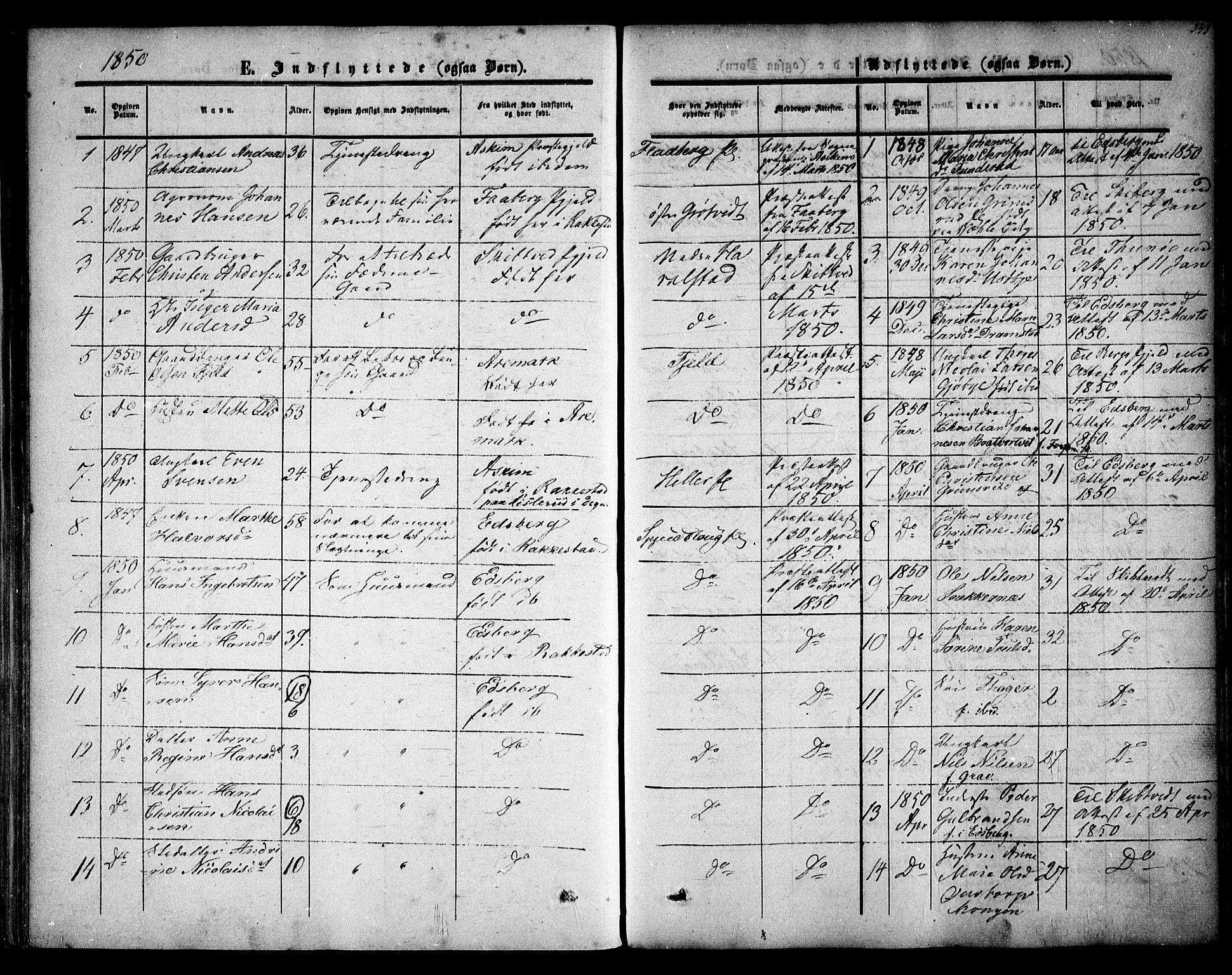 Rakkestad prestekontor Kirkebøker, AV/SAO-A-2008/F/Fa/L0009: Ministerialbok nr. I 9, 1850-1856, s. 343