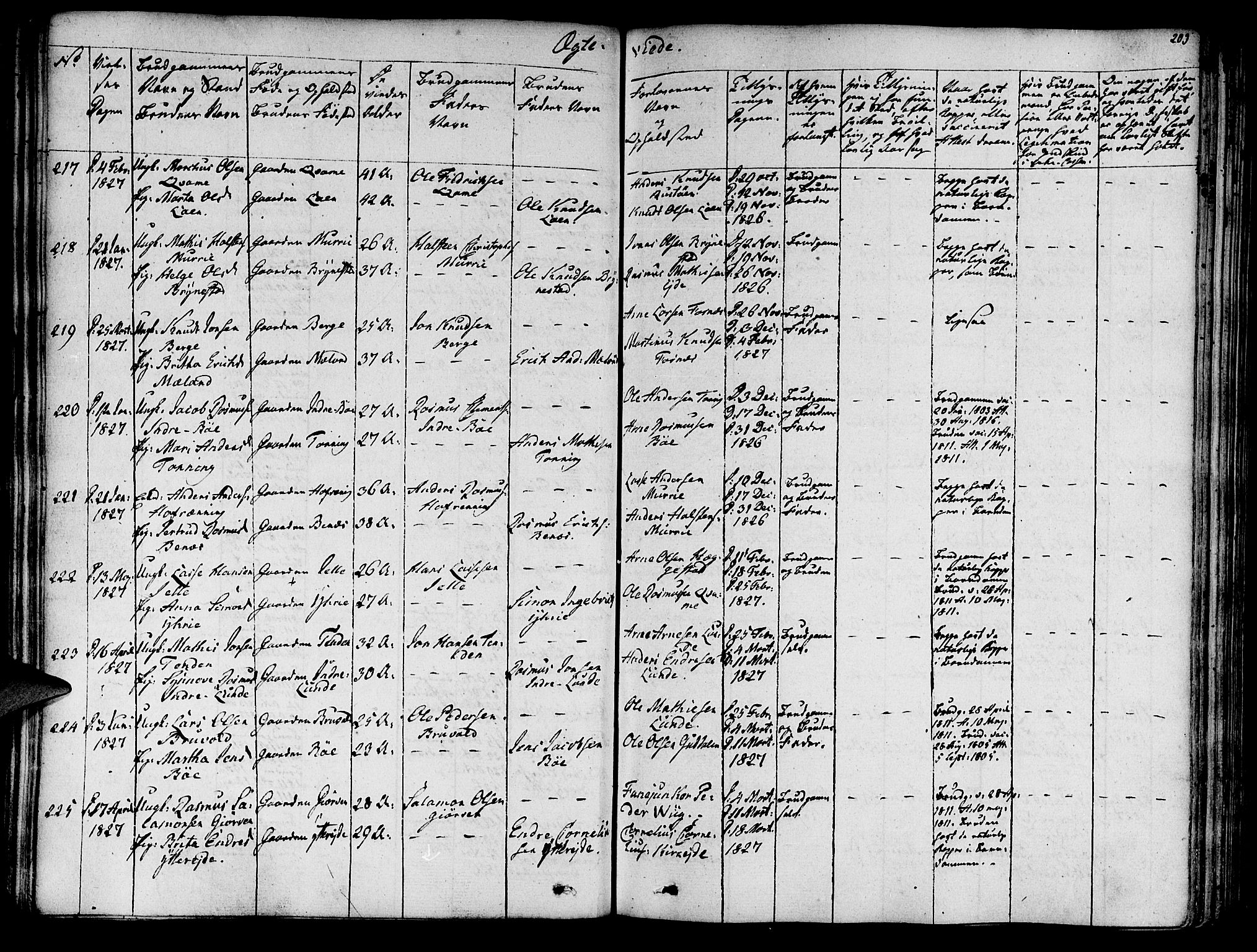 Innvik sokneprestembete, AV/SAB-A-80501: Ministerialbok nr. A 3, 1820-1832, s. 203