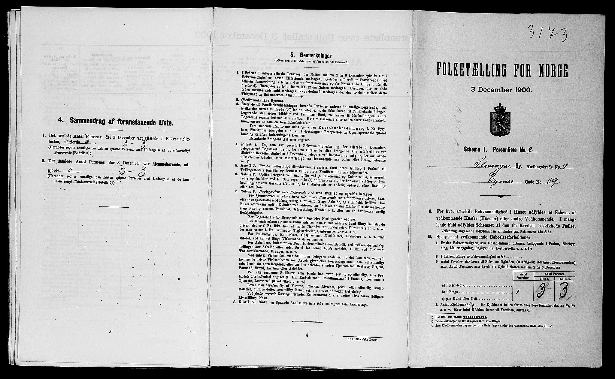 SAST, Folketelling 1900 for 1103 Stavanger kjøpstad, 1900, s. 3795