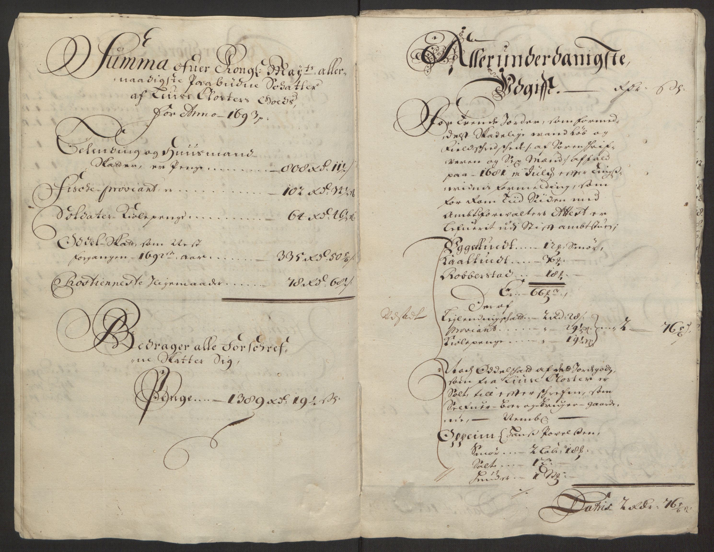 Rentekammeret inntil 1814, Reviderte regnskaper, Fogderegnskap, RA/EA-4092/R50/L3159: Fogderegnskap Lyse kloster, 1691-1709, s. 19
