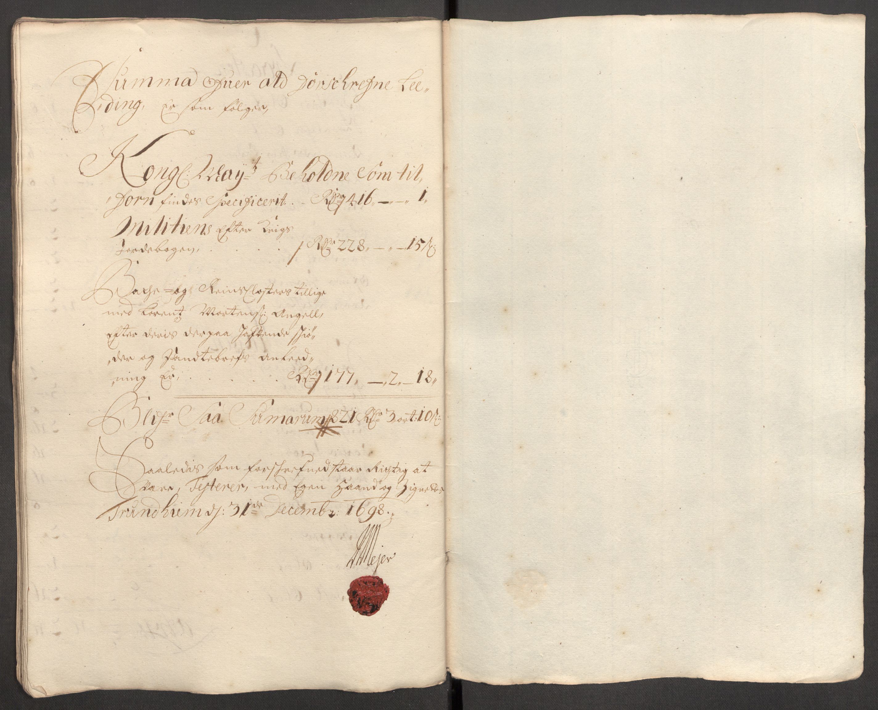 Rentekammeret inntil 1814, Reviderte regnskaper, Fogderegnskap, AV/RA-EA-4092/R62/L4190: Fogderegnskap Stjørdal og Verdal, 1698, s. 116