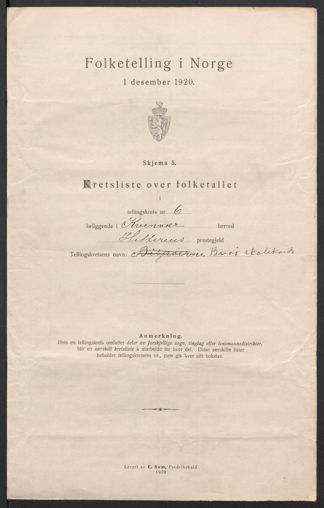 SAT, Folketelling 1920 for 1618 Kvenvær herred, 1920, s. 21