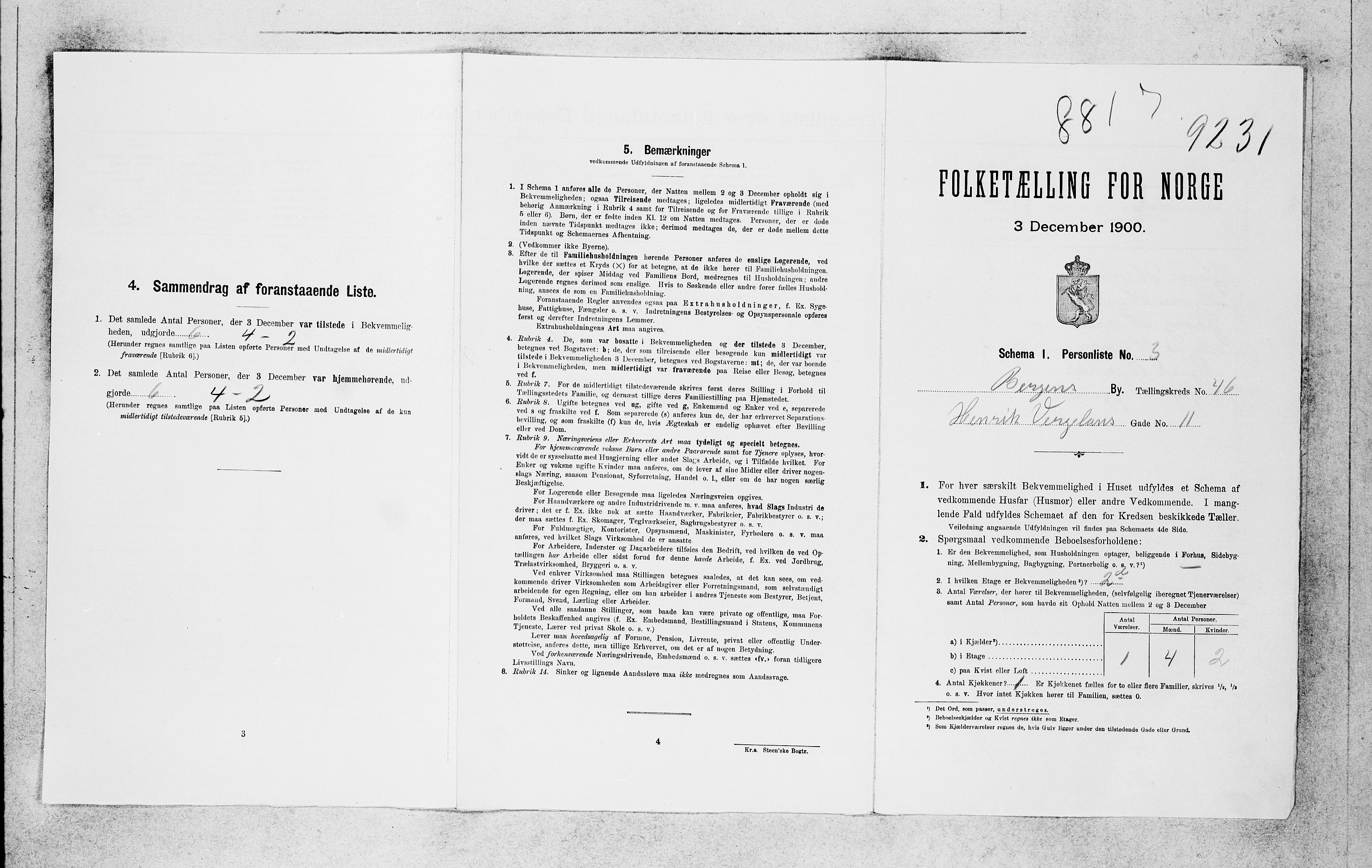 SAB, Folketelling 1900 for 1301 Bergen kjøpstad, 1900, s. 8452