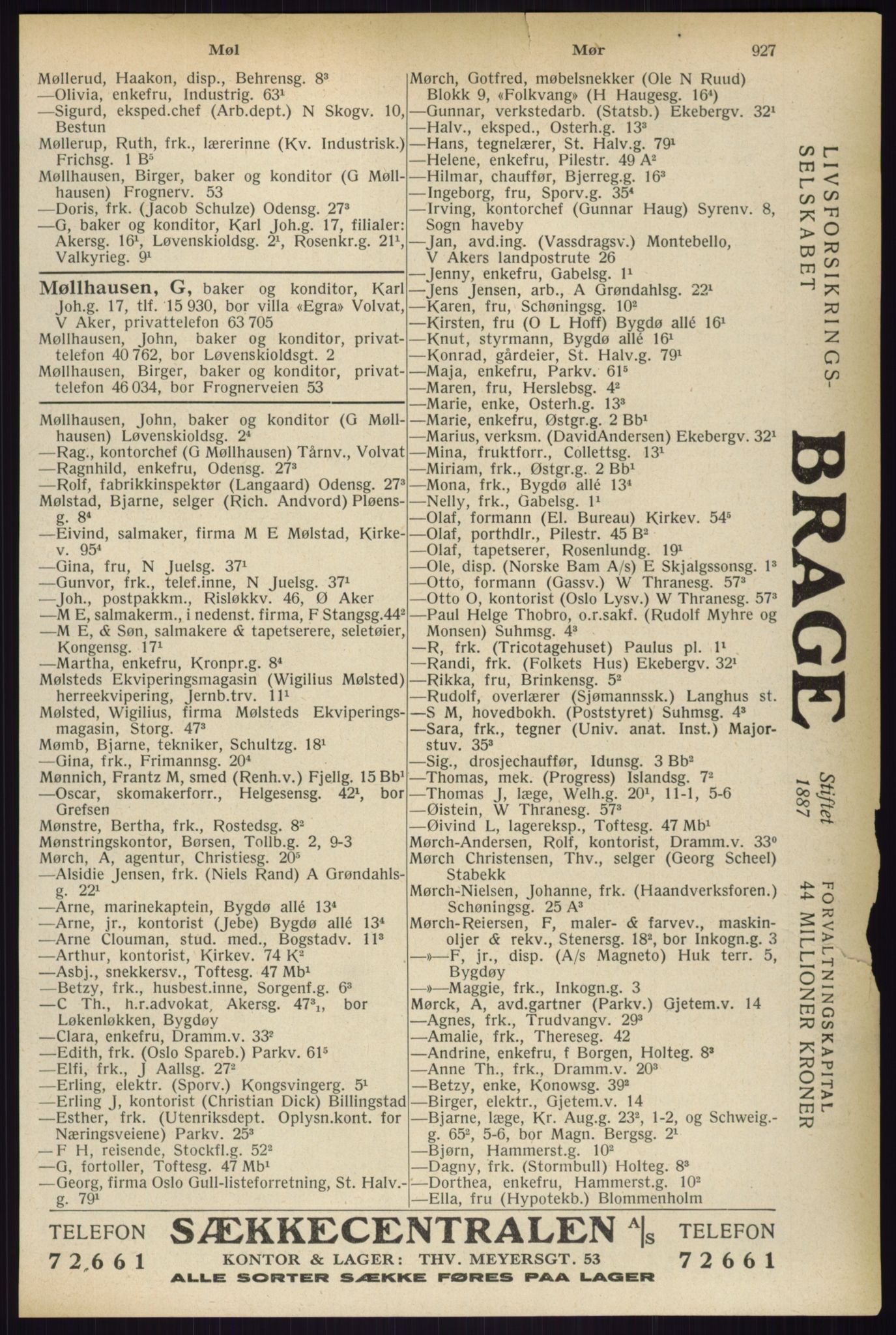 Kristiania/Oslo adressebok, PUBL/-, 1933, s. 927