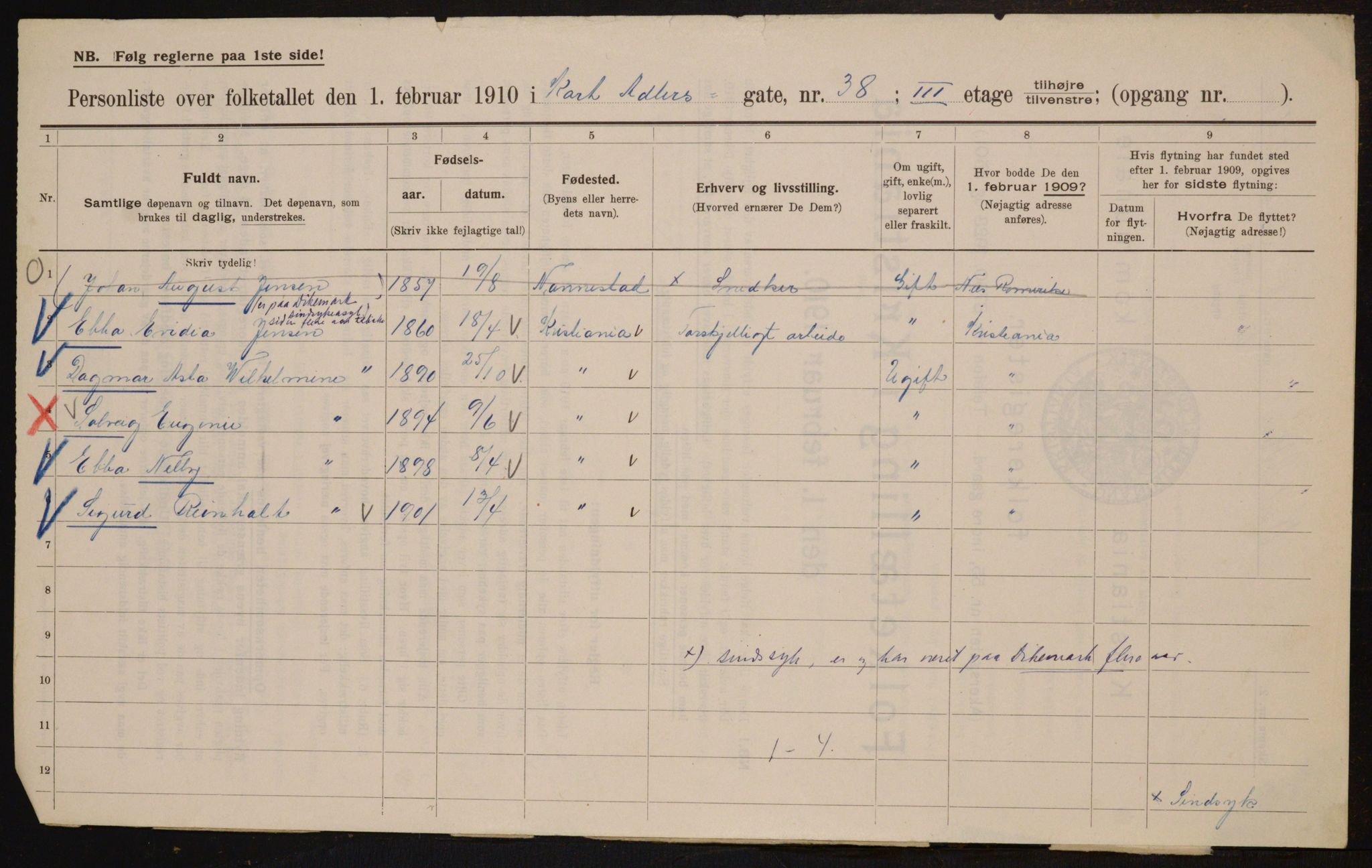 OBA, Kommunal folketelling 1.2.1910 for Kristiania, 1910, s. 13426