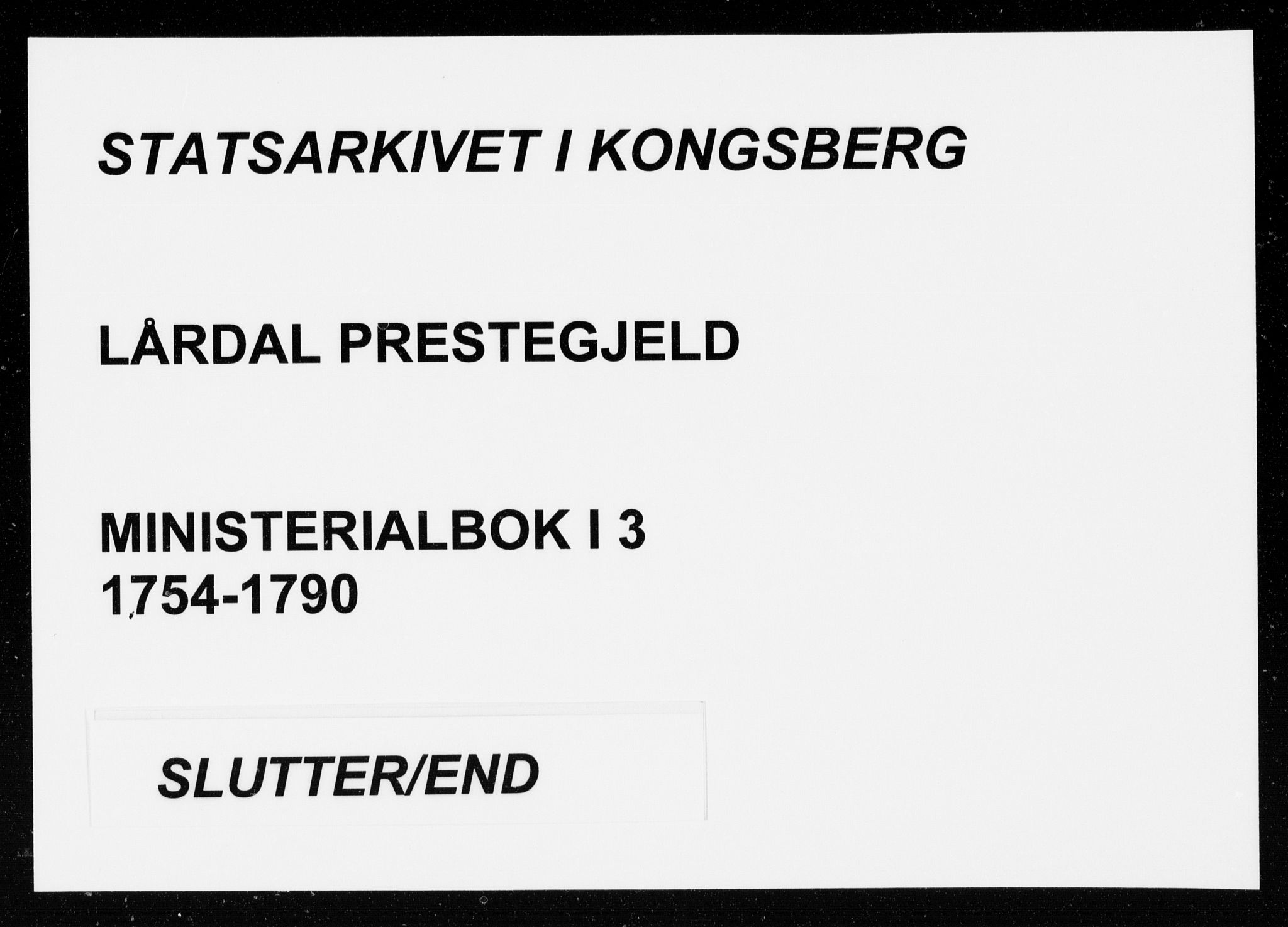 Lårdal kirkebøker, SAKO/A-284/F/Fa/L0003: Ministerialbok nr. I 3, 1754-1790
