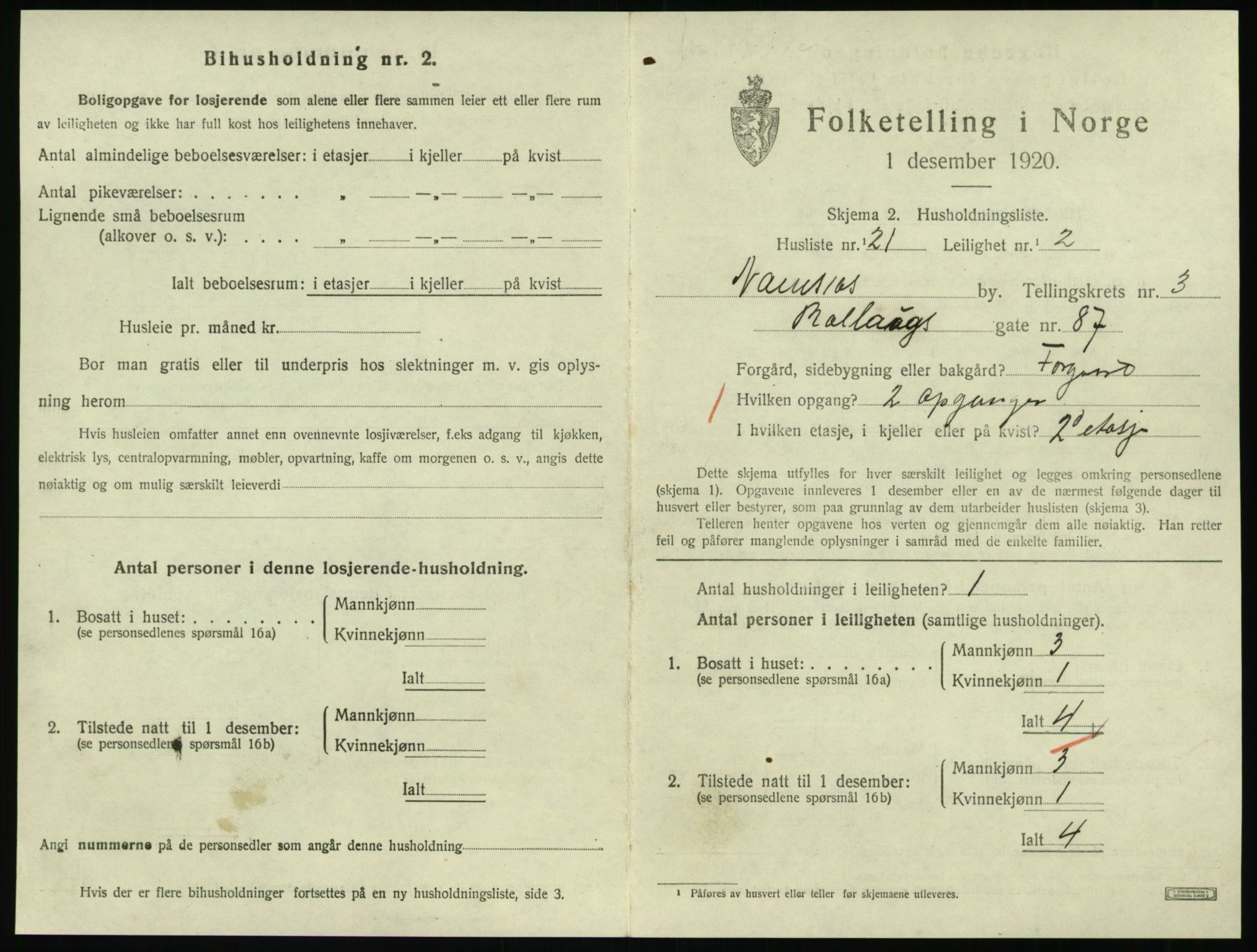 SAT, Folketelling 1920 for 1703 Namsos ladested, 1920, s. 1197