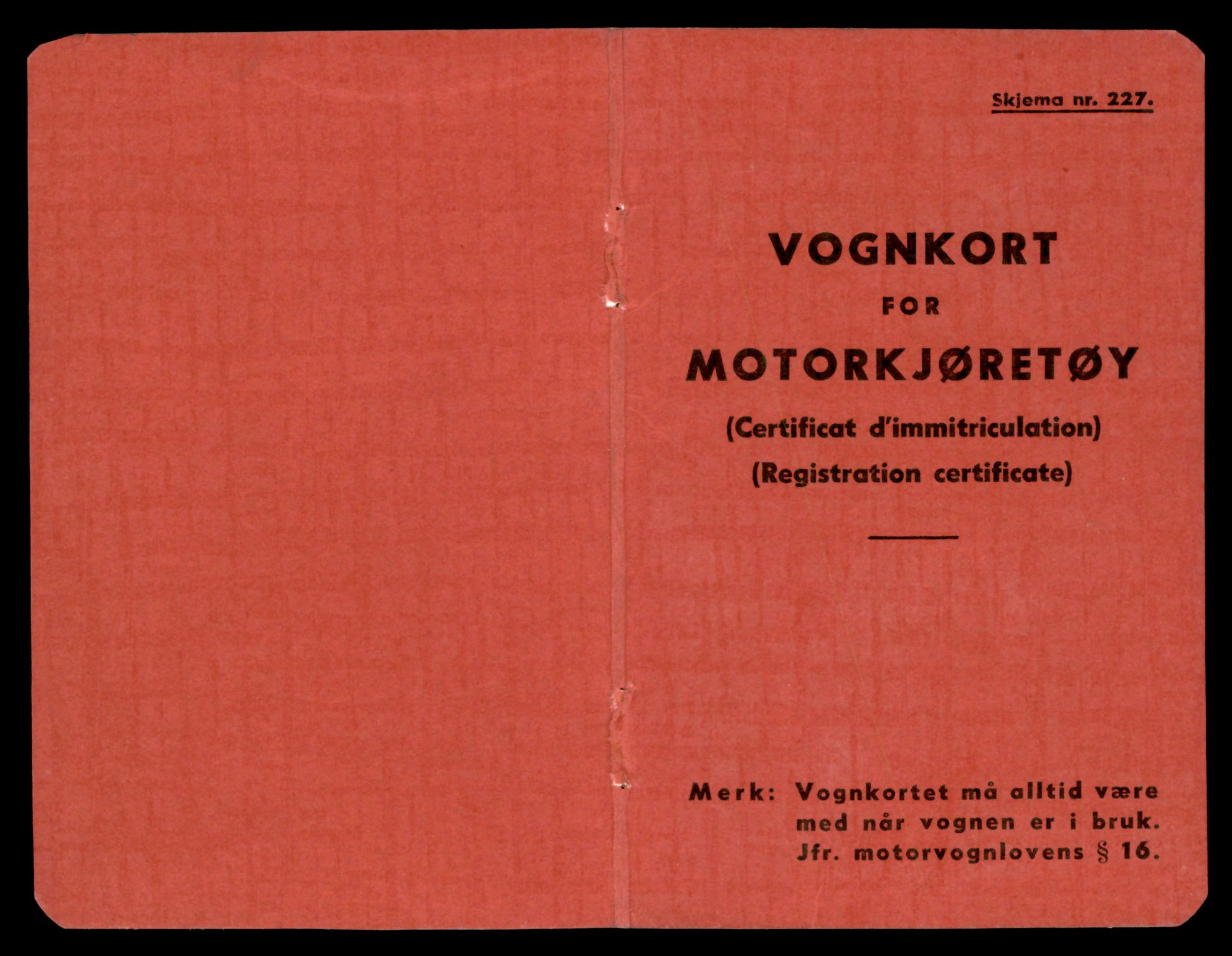 Møre og Romsdal vegkontor - Ålesund trafikkstasjon, SAT/A-4099/F/Fe/L0009: Registreringskort for kjøretøy T 896 - T 1049, 1927-1998, s. 1001