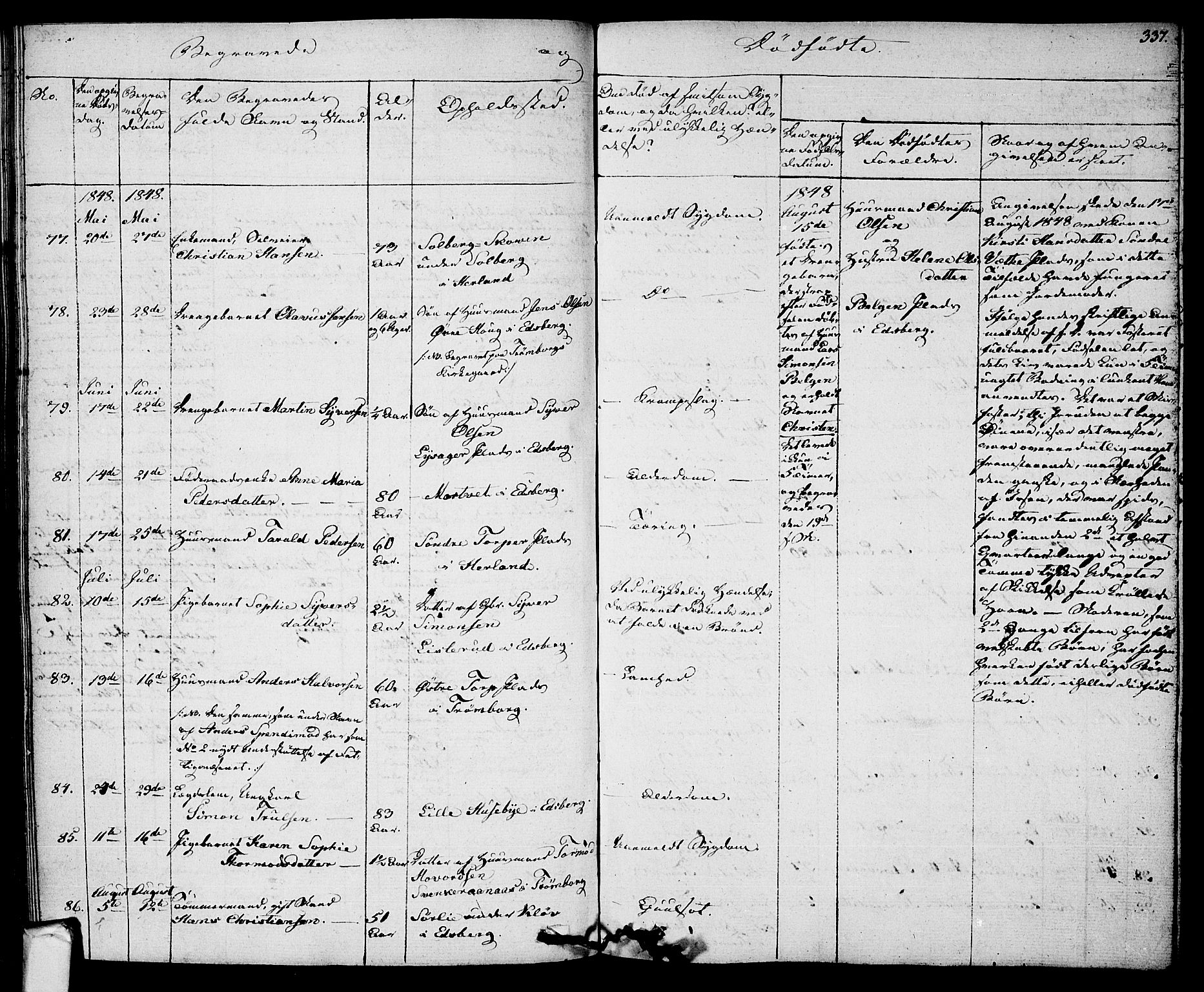 Eidsberg prestekontor Kirkebøker, AV/SAO-A-10905/F/Fa/L0008: Ministerialbok nr. I 8, 1832-1848, s. 337