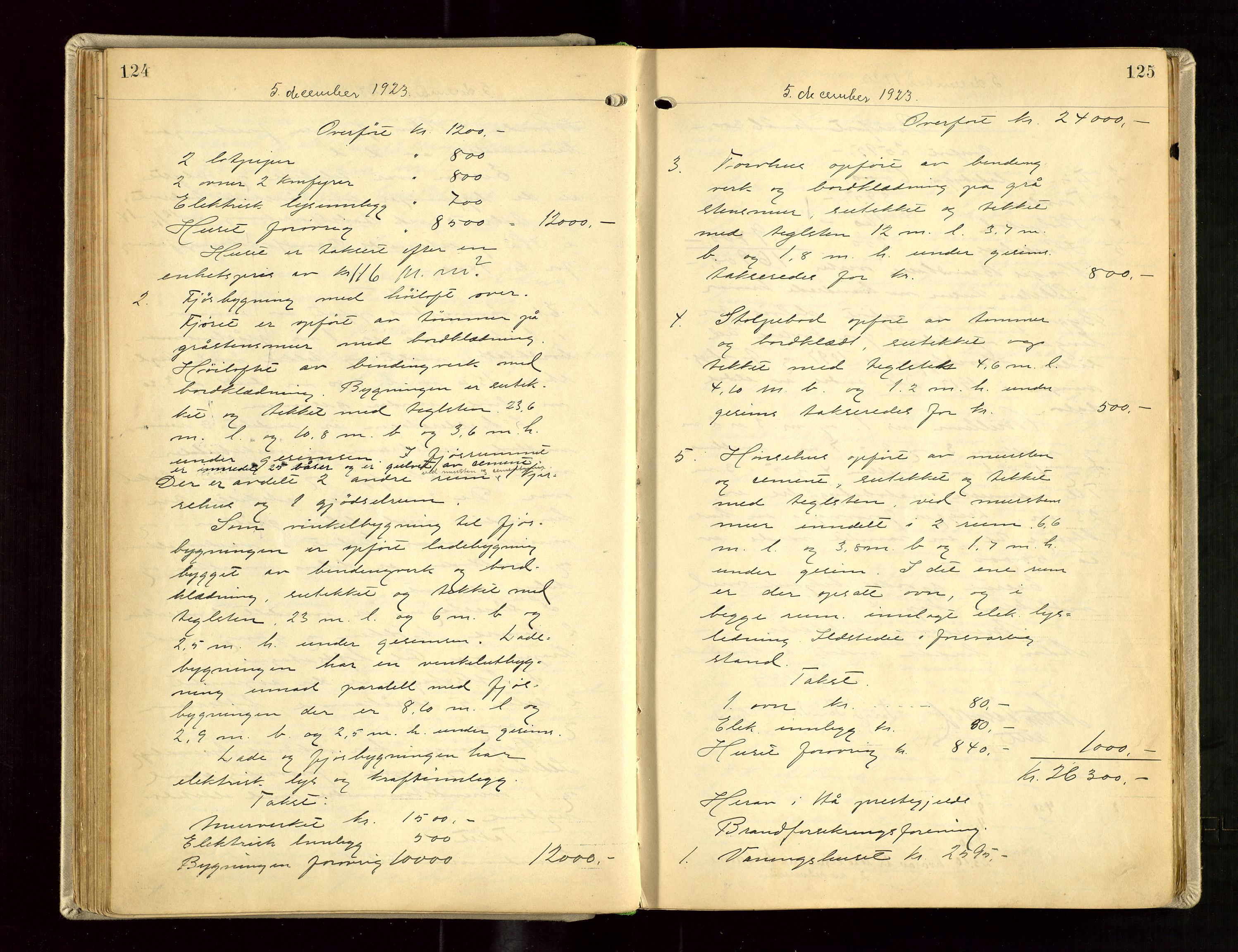 Eigersund lensmannskontor, AV/SAST-A-100171/Goa/L0005: "Branntakstprotokoll", 1921-1936, s. 124-125