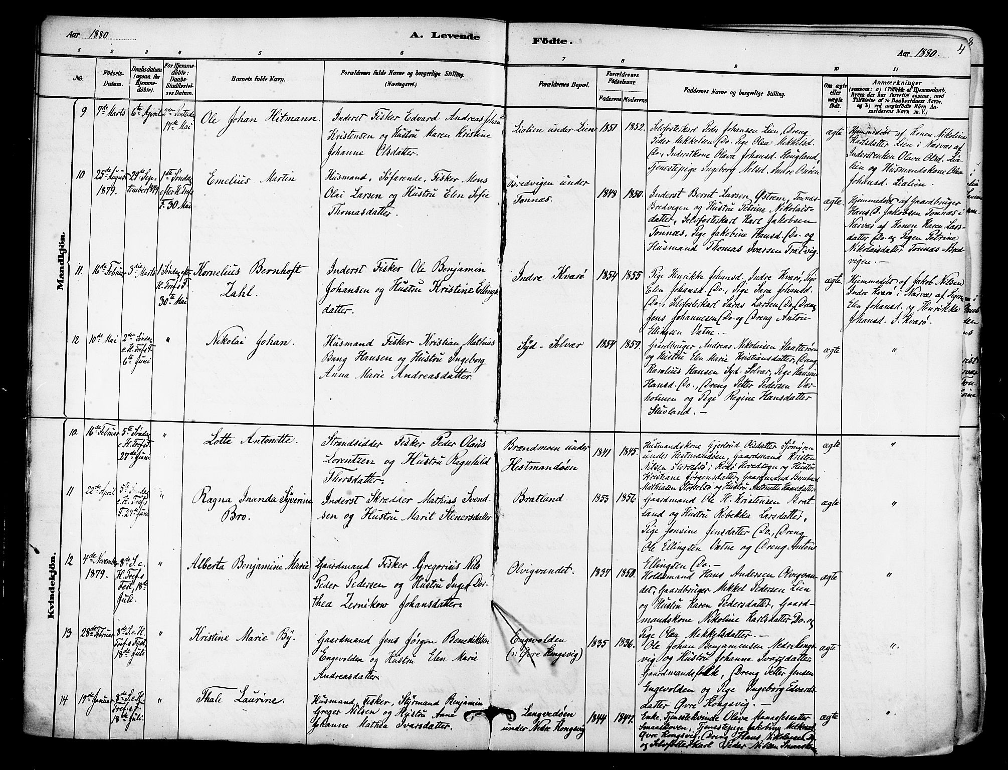 Ministerialprotokoller, klokkerbøker og fødselsregistre - Nordland, AV/SAT-A-1459/839/L0568: Ministerialbok nr. 839A05, 1880-1902, s. 4
