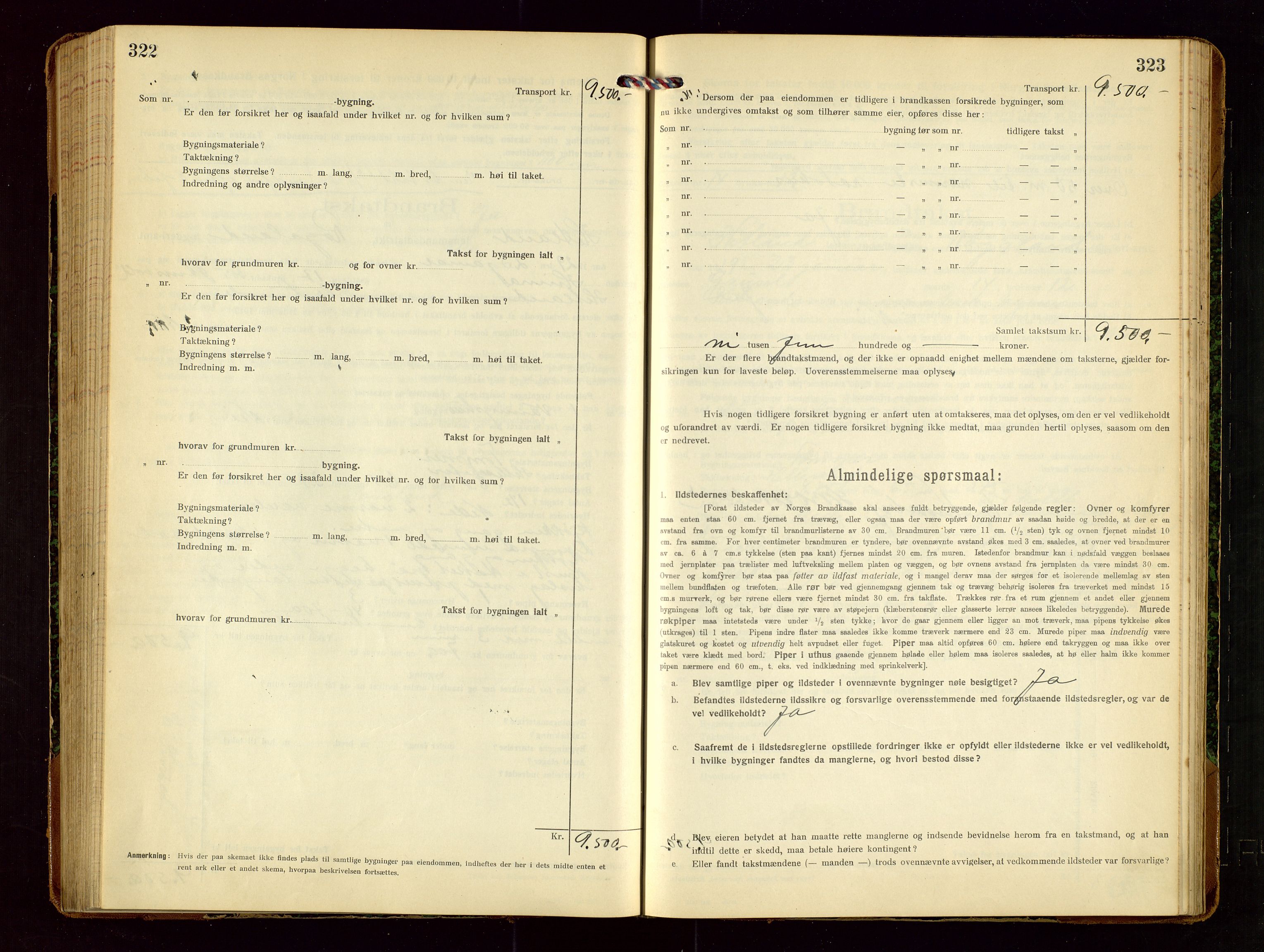 Hetland lensmannskontor, AV/SAST-A-100101/Gob/L0002: "Brandtakstprotokol", 1918-1932, s. 322-323