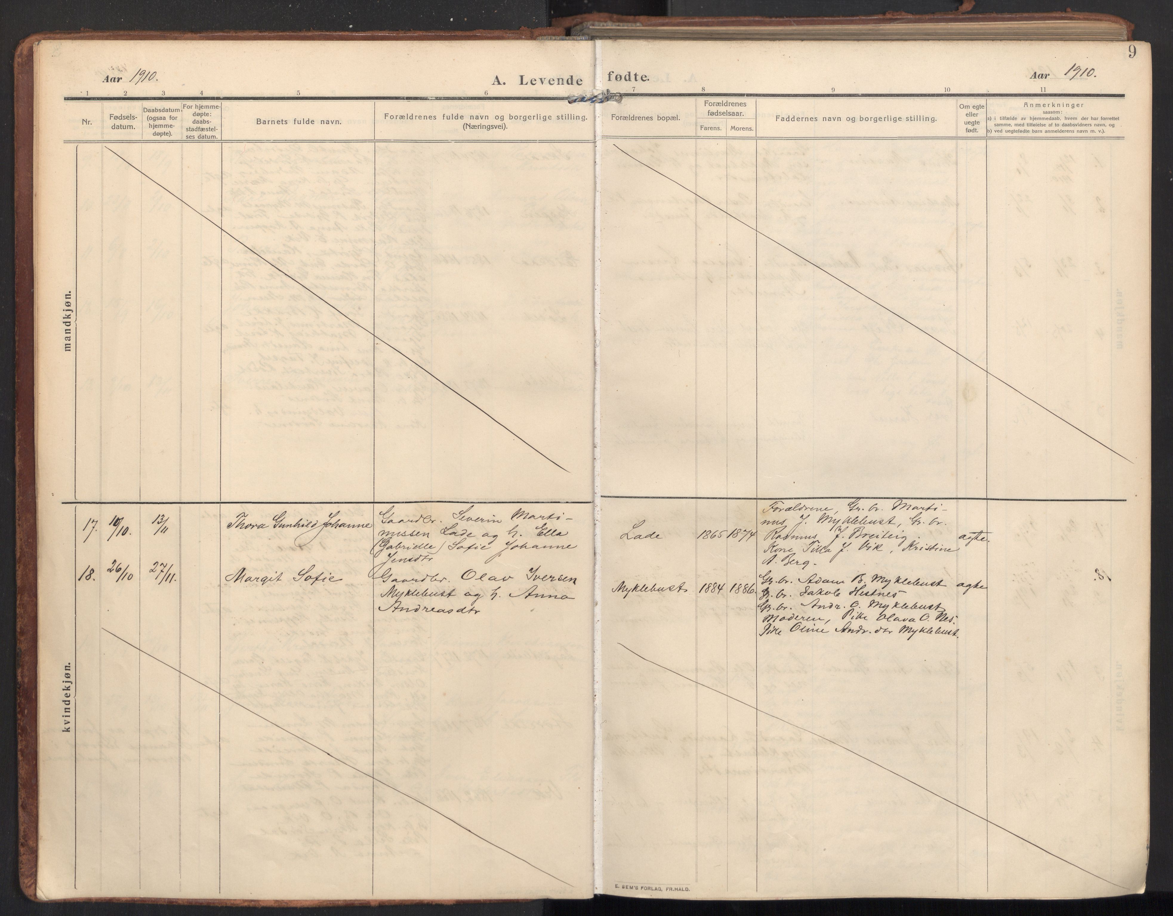 Ministerialprotokoller, klokkerbøker og fødselsregistre - Møre og Romsdal, AV/SAT-A-1454/502/L0026: Ministerialbok nr. 502A04, 1909-1933, s. 9