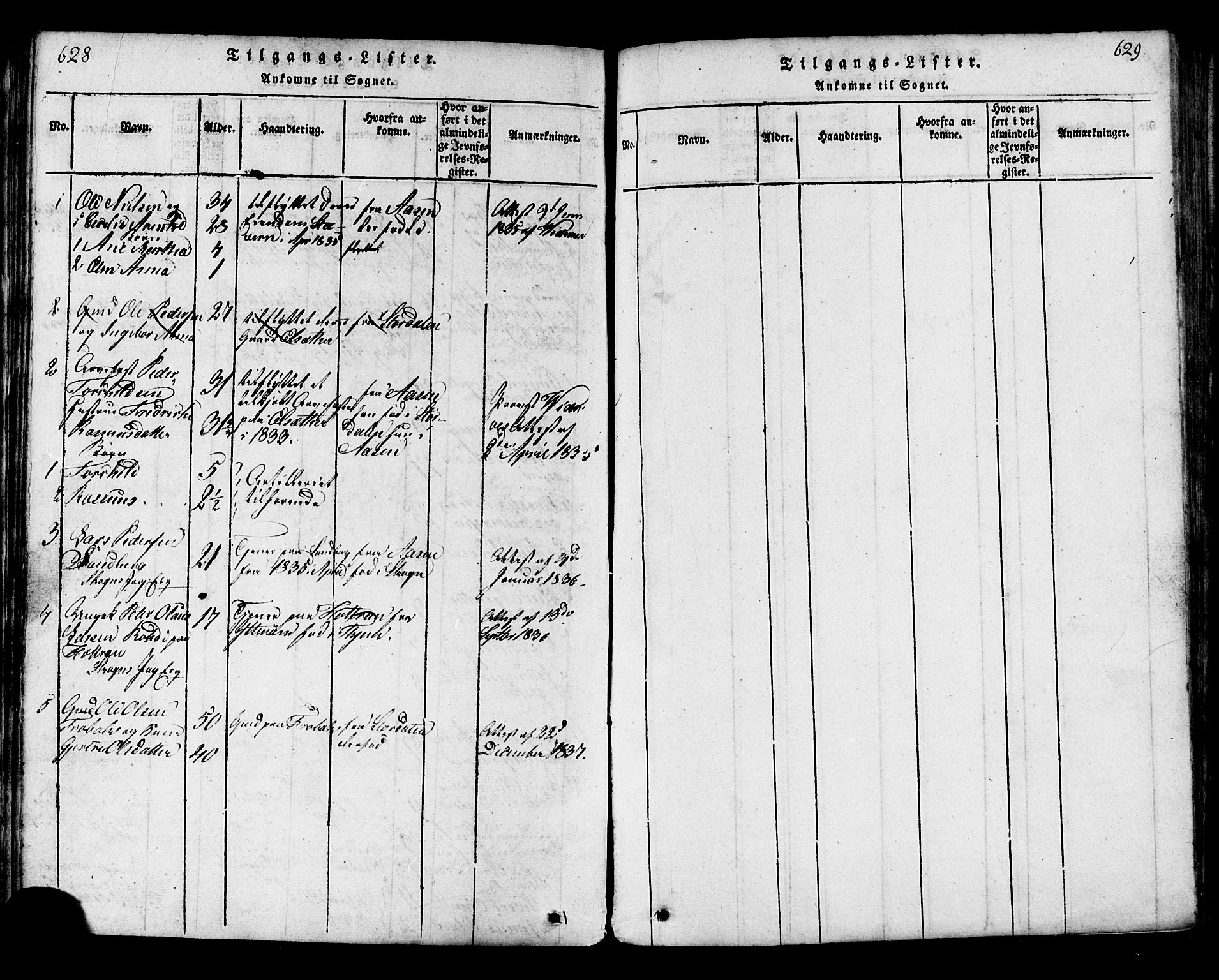 Ministerialprotokoller, klokkerbøker og fødselsregistre - Nord-Trøndelag, SAT/A-1458/717/L0169: Klokkerbok nr. 717C01, 1816-1834, s. 628-629