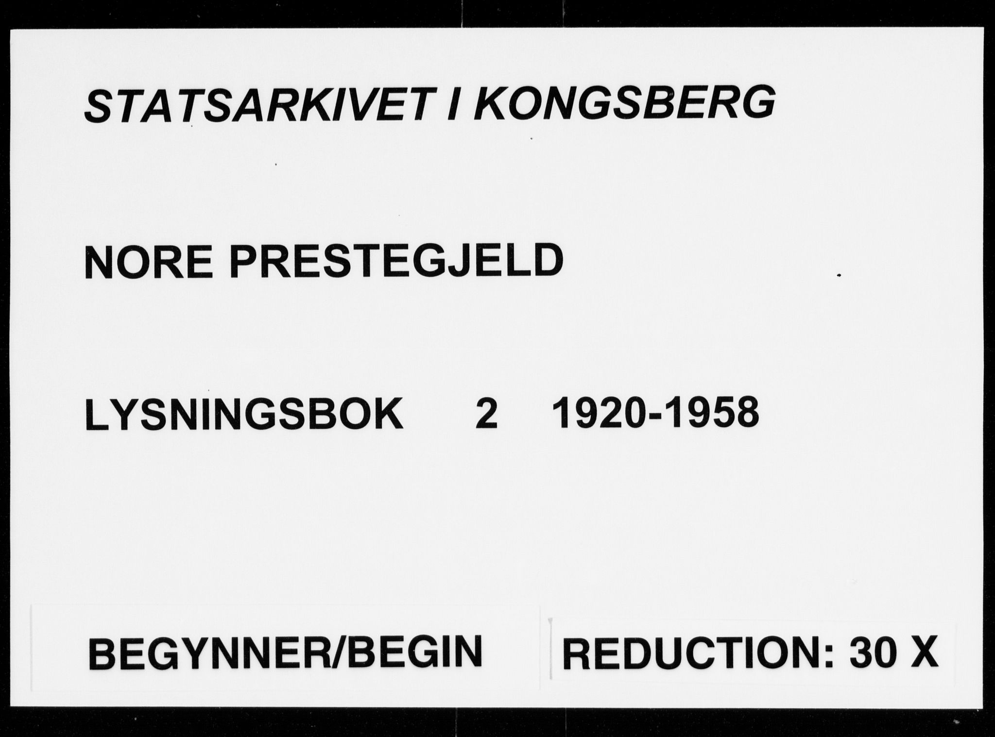 Nore kirkebøker, SAKO/A-238/H/Ha/L0001: Lysningsprotokoll nr. 1, 1920-1958