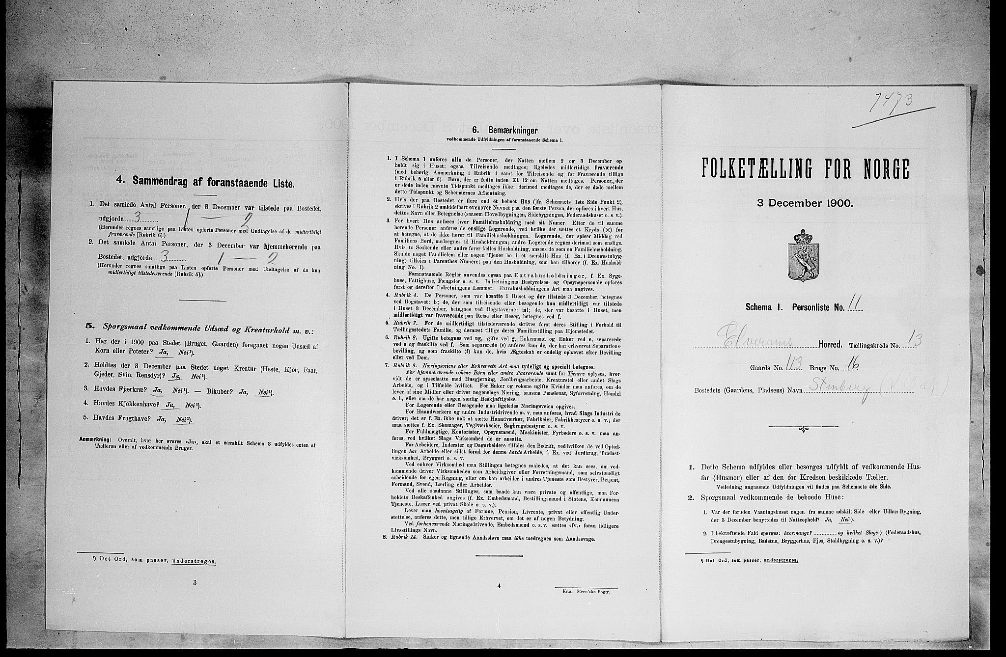 SAH, Folketelling 1900 for 0427 Elverum herred, 1900, s. 1794