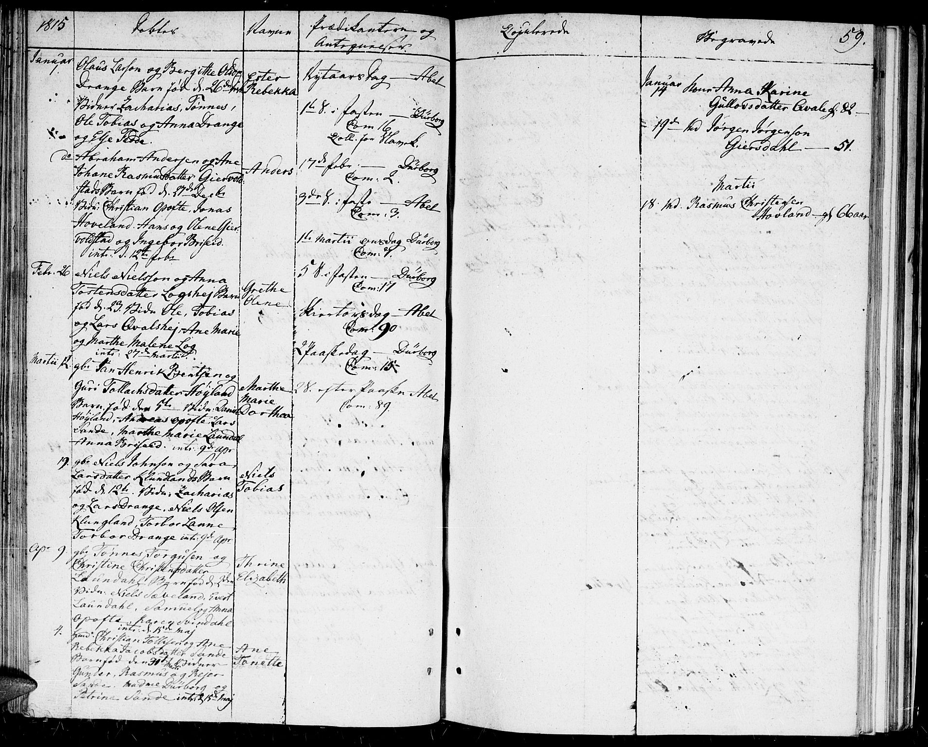 Herad sokneprestkontor, SAK/1111-0018/F/Fa/Faa/L0002: Ministerialbok nr. A 2, 1800-1815, s. 59