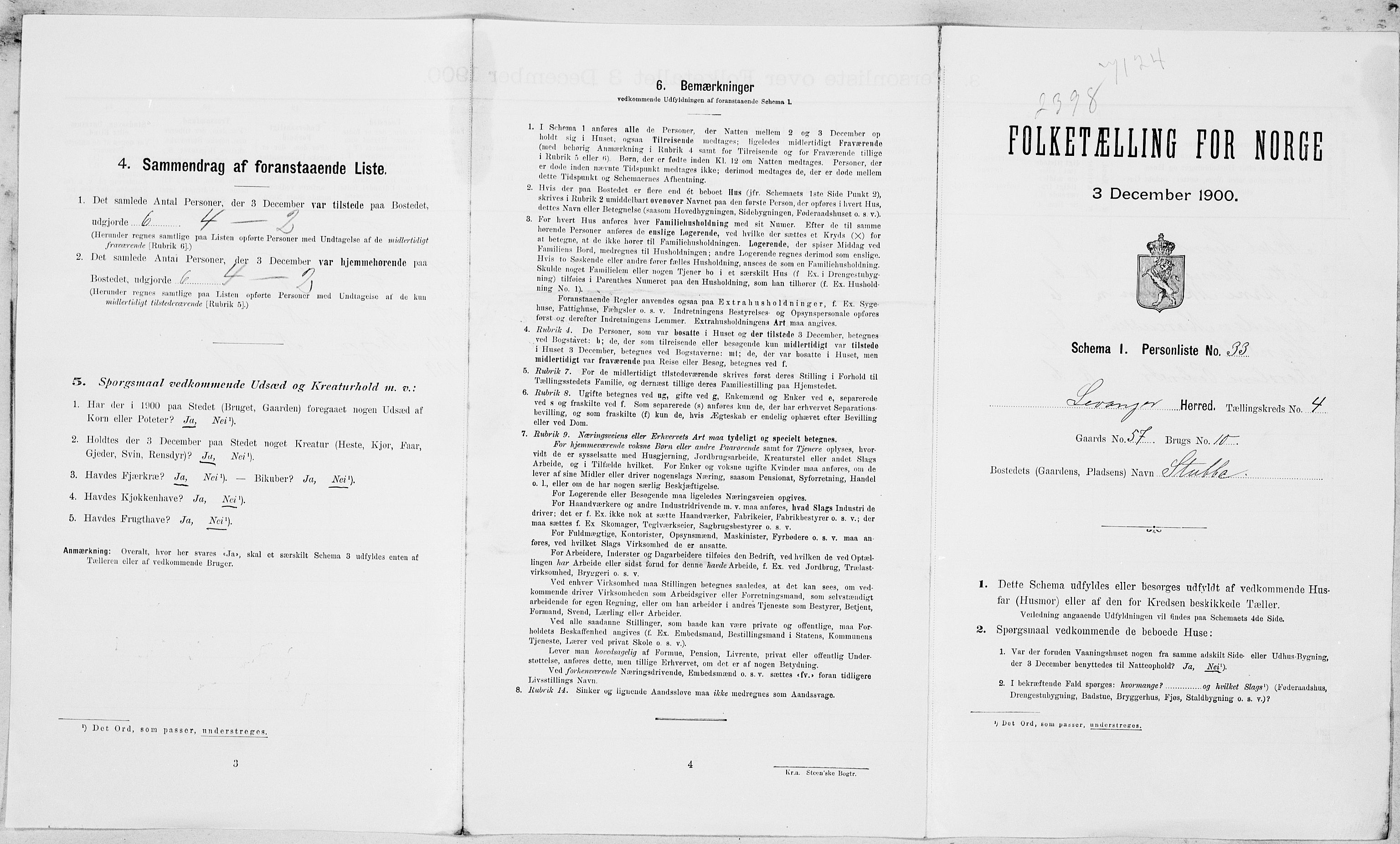 SAT, Folketelling 1900 for 1720 Levanger herred, 1900, s. 46