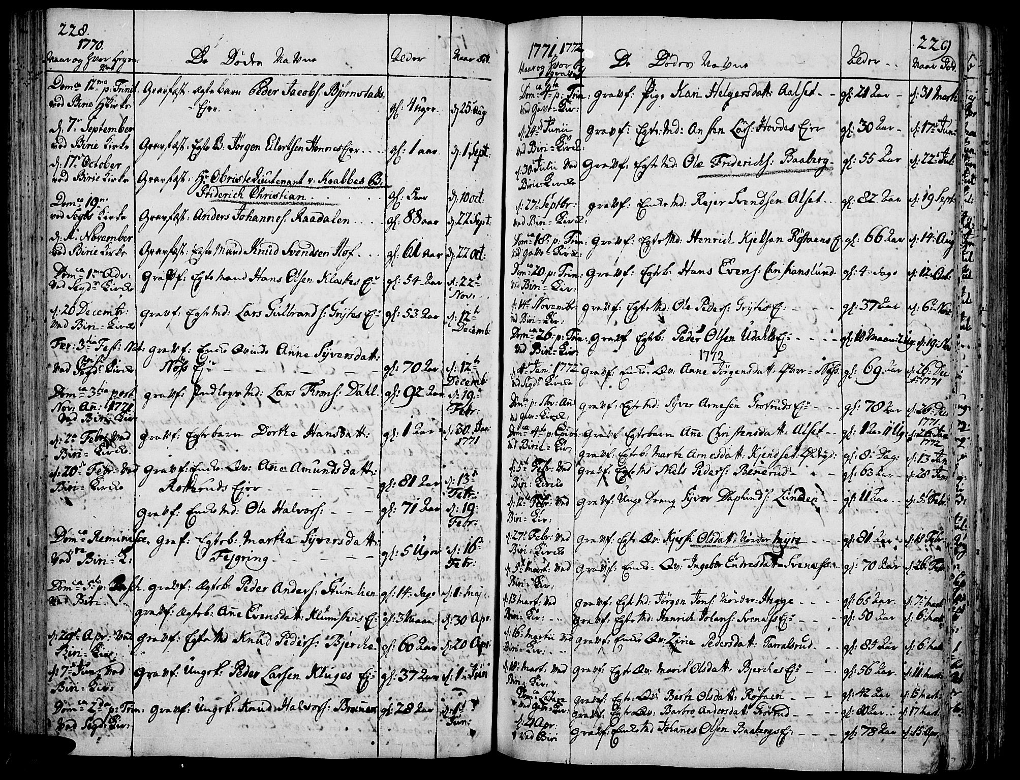 Biri prestekontor, AV/SAH-PREST-096/H/Ha/Haa/L0002: Ministerialbok nr. 2, 1754-1789, s. 228-229