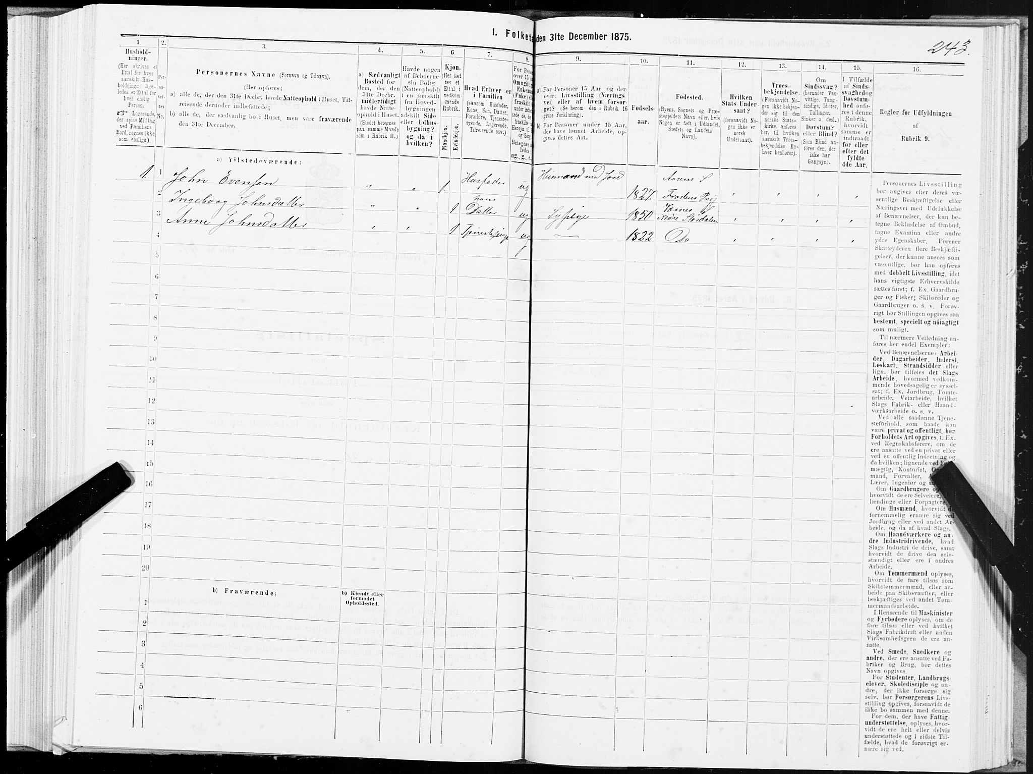 SAT, Folketelling 1875 for 1717P Frosta prestegjeld, 1875, s. 6243