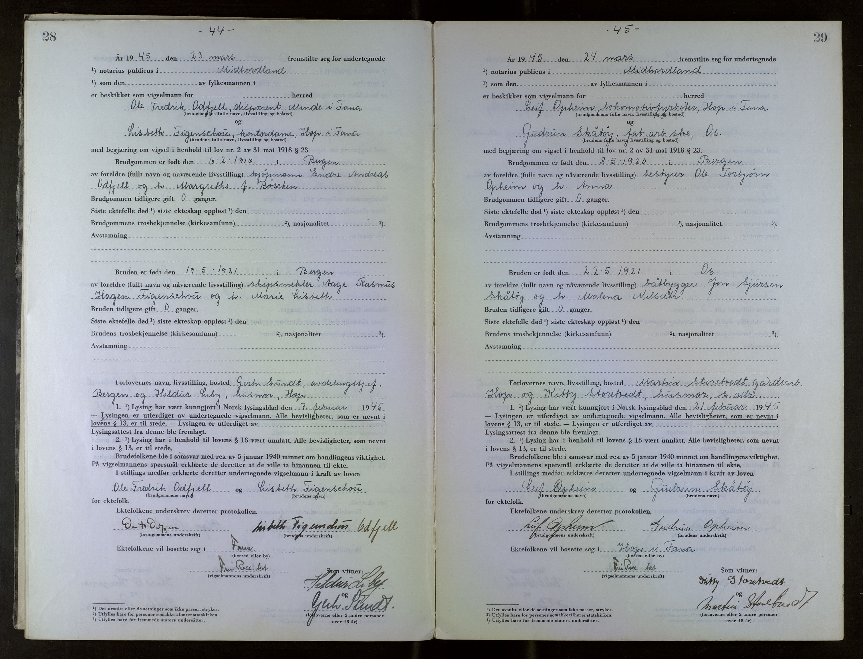 Midhordland sorenskriveri, AV/SAB-A-3001/1/M/Mc/Mca/L0007: Notarialbilag. Vigselbøker, 1945-1948, s. 28-29
