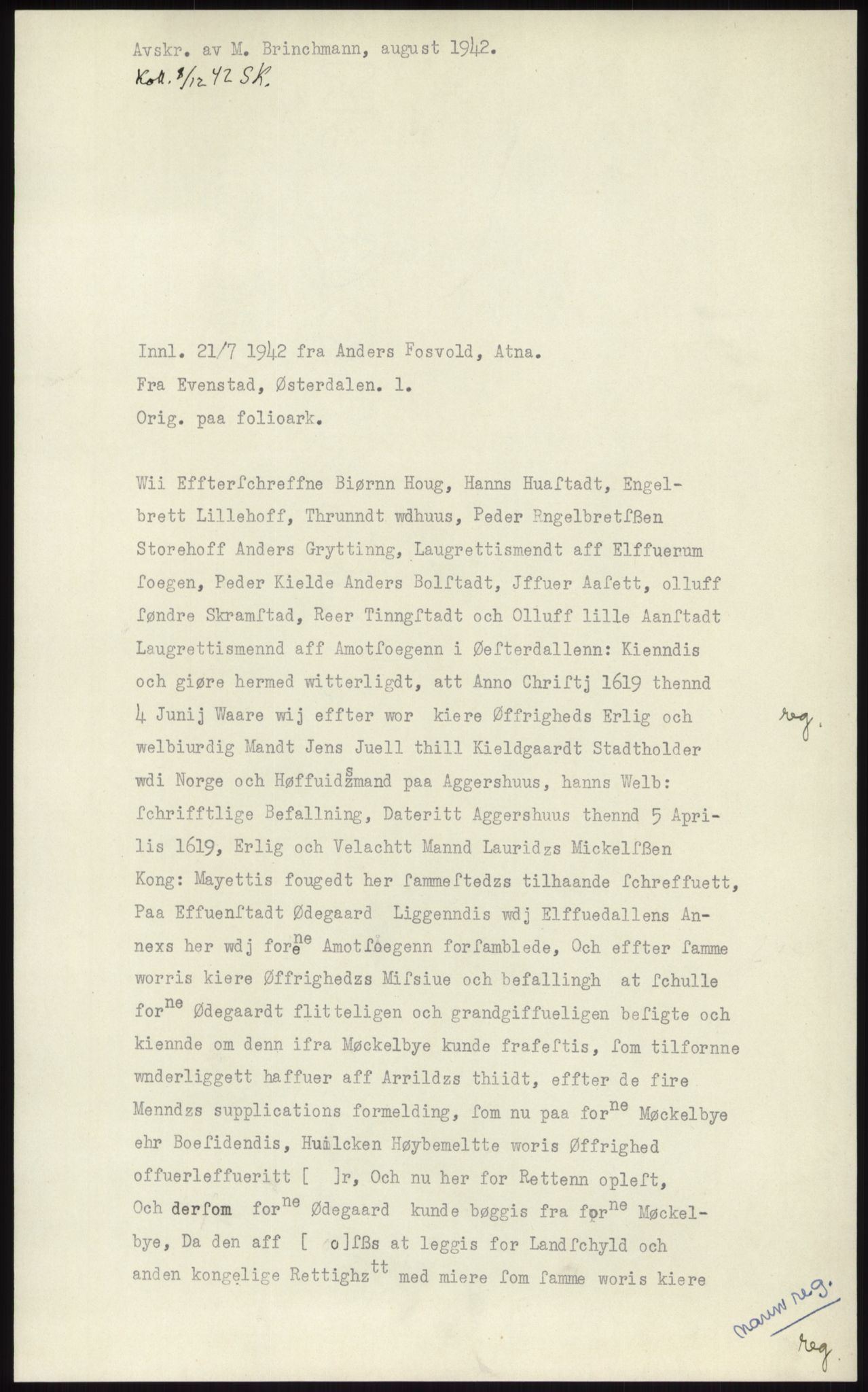 Samlinger til kildeutgivelse, Diplomavskriftsamlingen, AV/RA-EA-4053/H/Ha, s. 1280