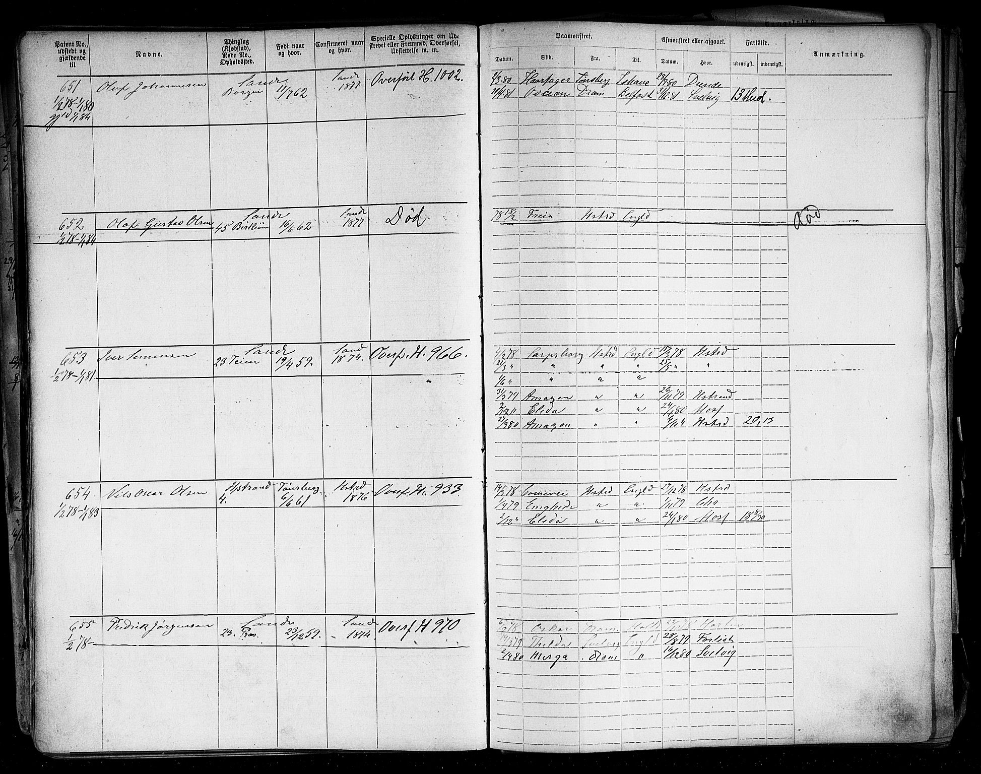 Holmestrand innrulleringskontor, AV/SAKO-A-1151/F/Fb/L0003: Annotasjonsrulle, 1868-1886, s. 133