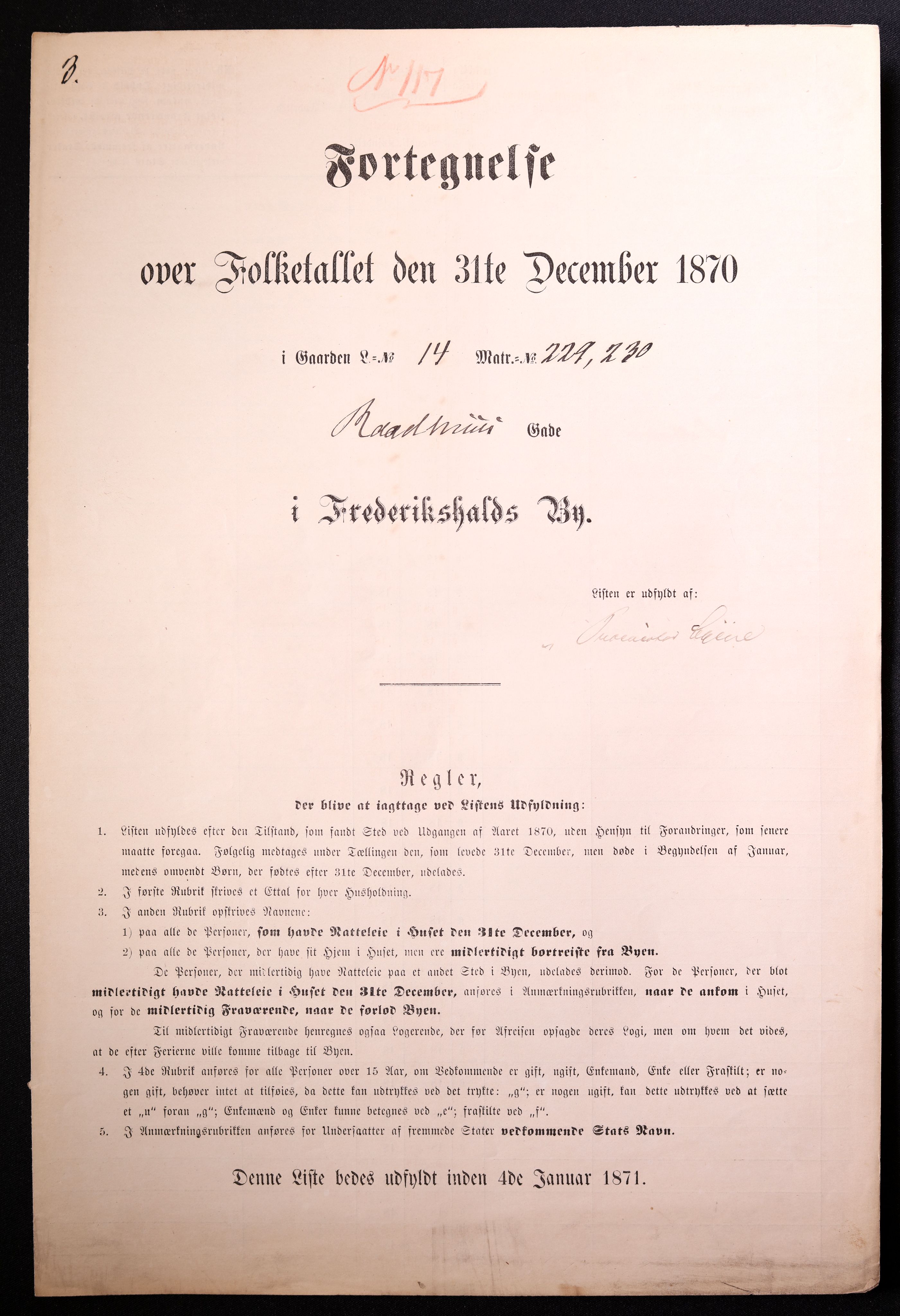 RA, Folketelling 1870 for 0101 Fredrikshald kjøpstad, 1870, s. 499