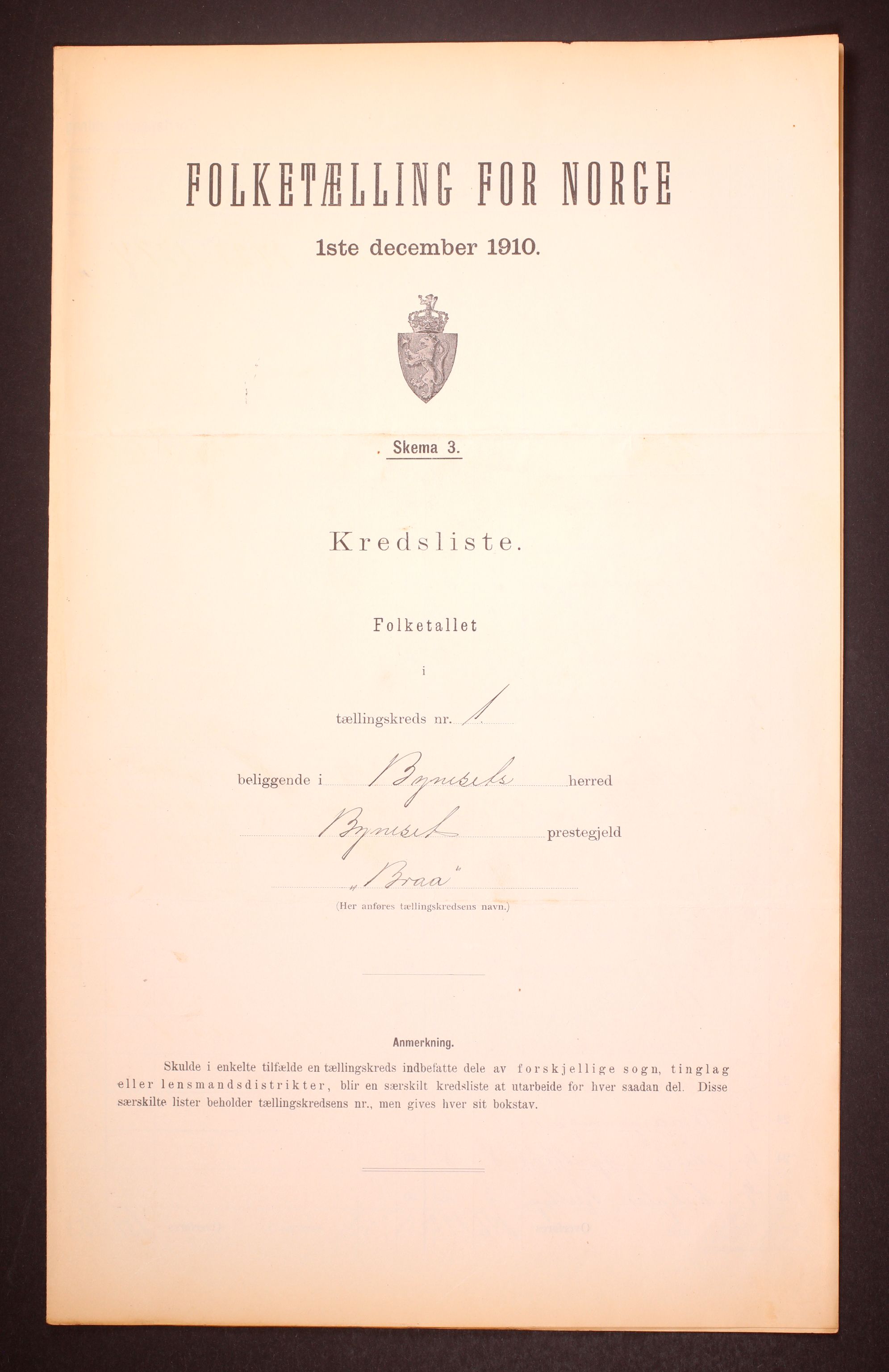 RA, Folketelling 1910 for 1655 Byneset herred, 1910, s. 4